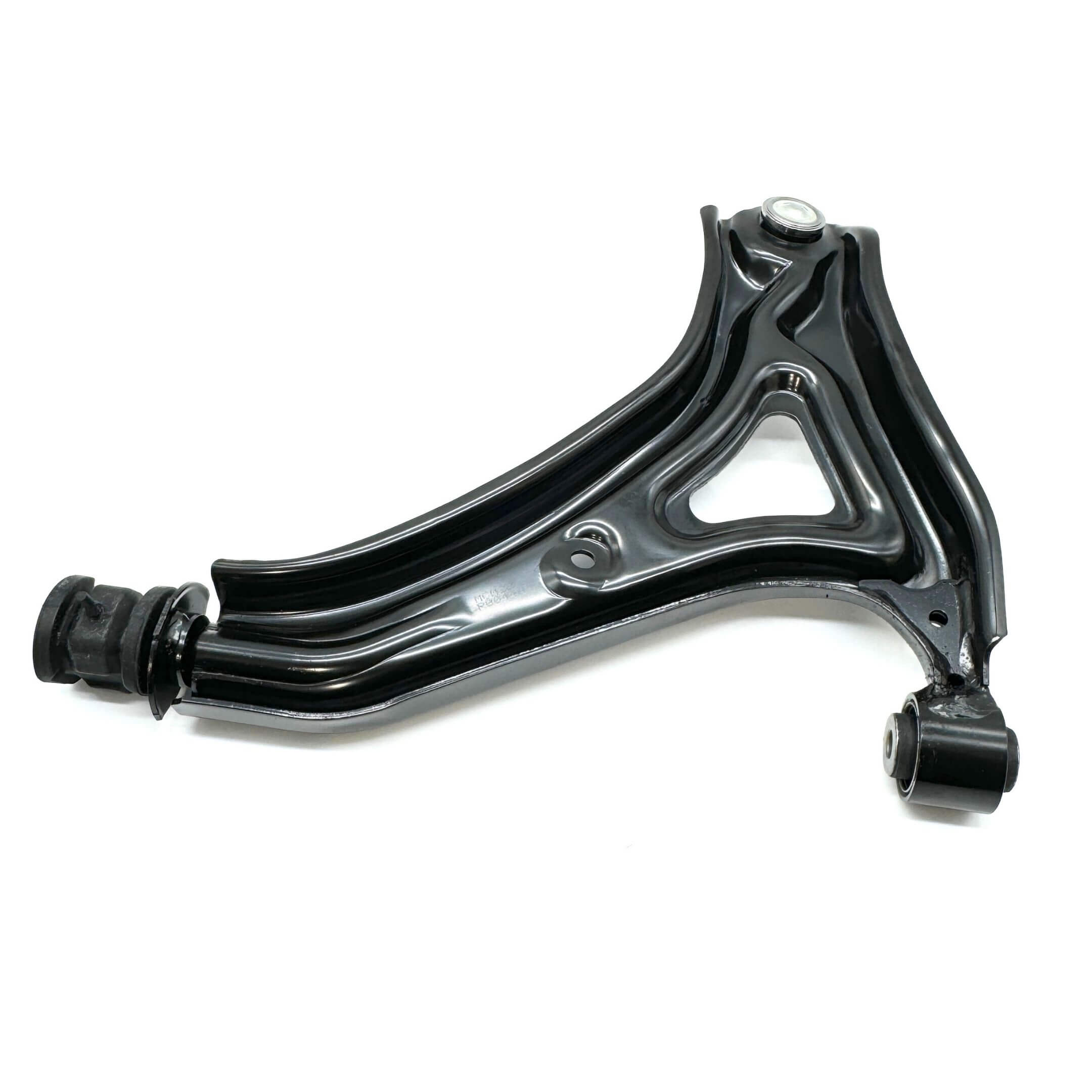 Black lower control arm for driver side, compatible with Honda Acty Van HH5, HH6 models from 1999-2009.