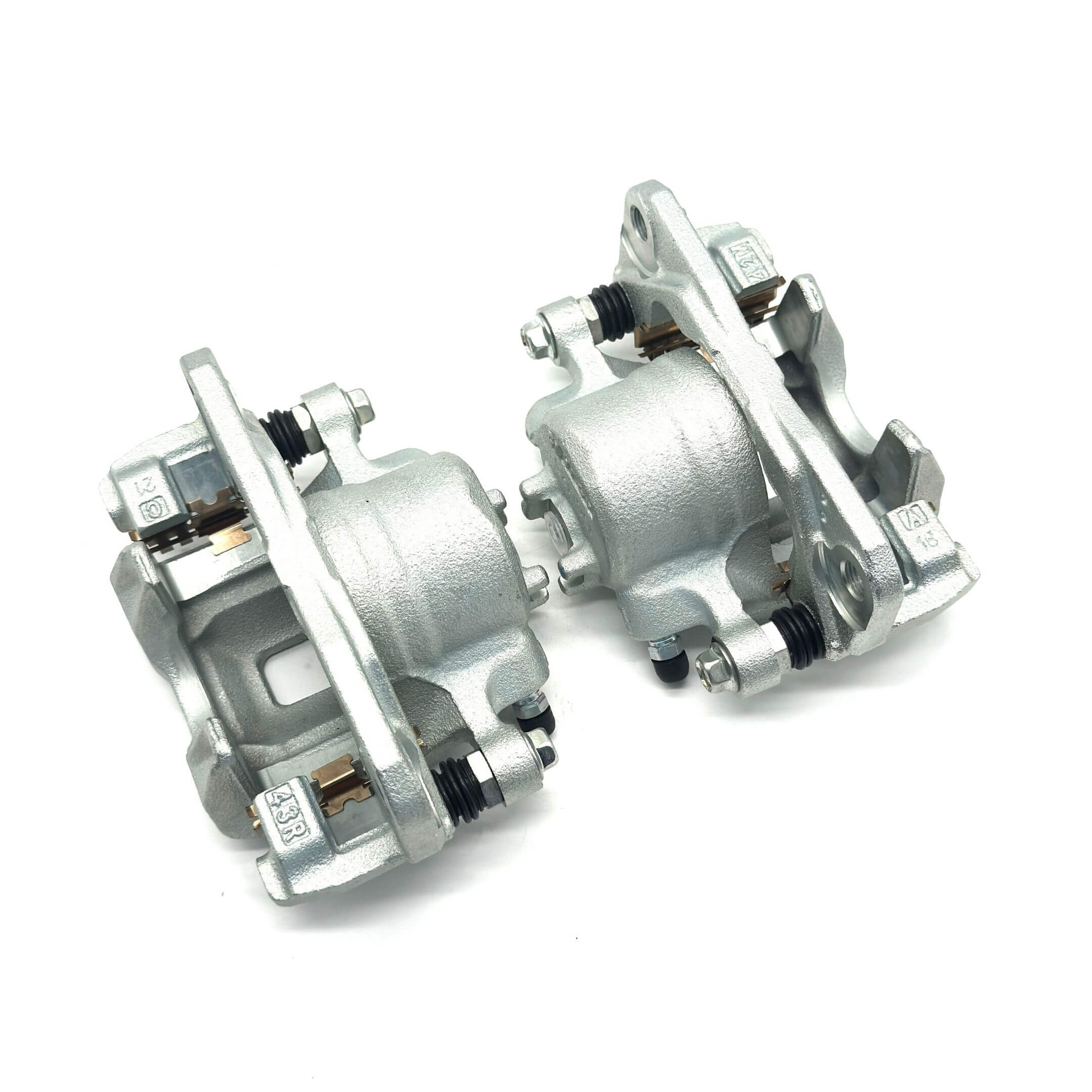 Brake Caliper Set for Honda Acty Truck HA8, HA9 Models (2009-2022), silver, includes driver and passenger side components.