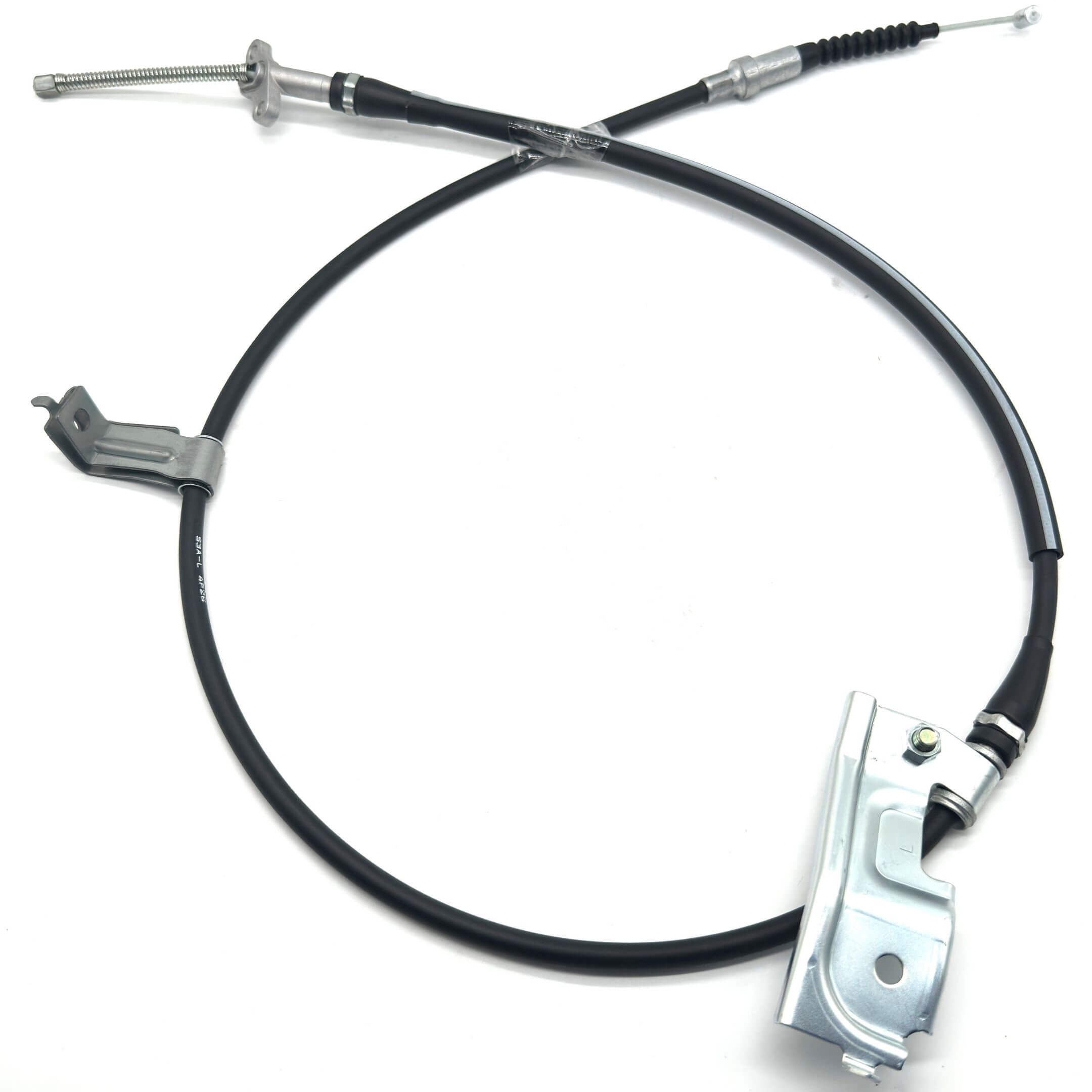Parking Brake Cable - Left - for Honda Acty Truck HA8, HA9 Models (2009-2022), featuring a durable black cable with metal fittings.