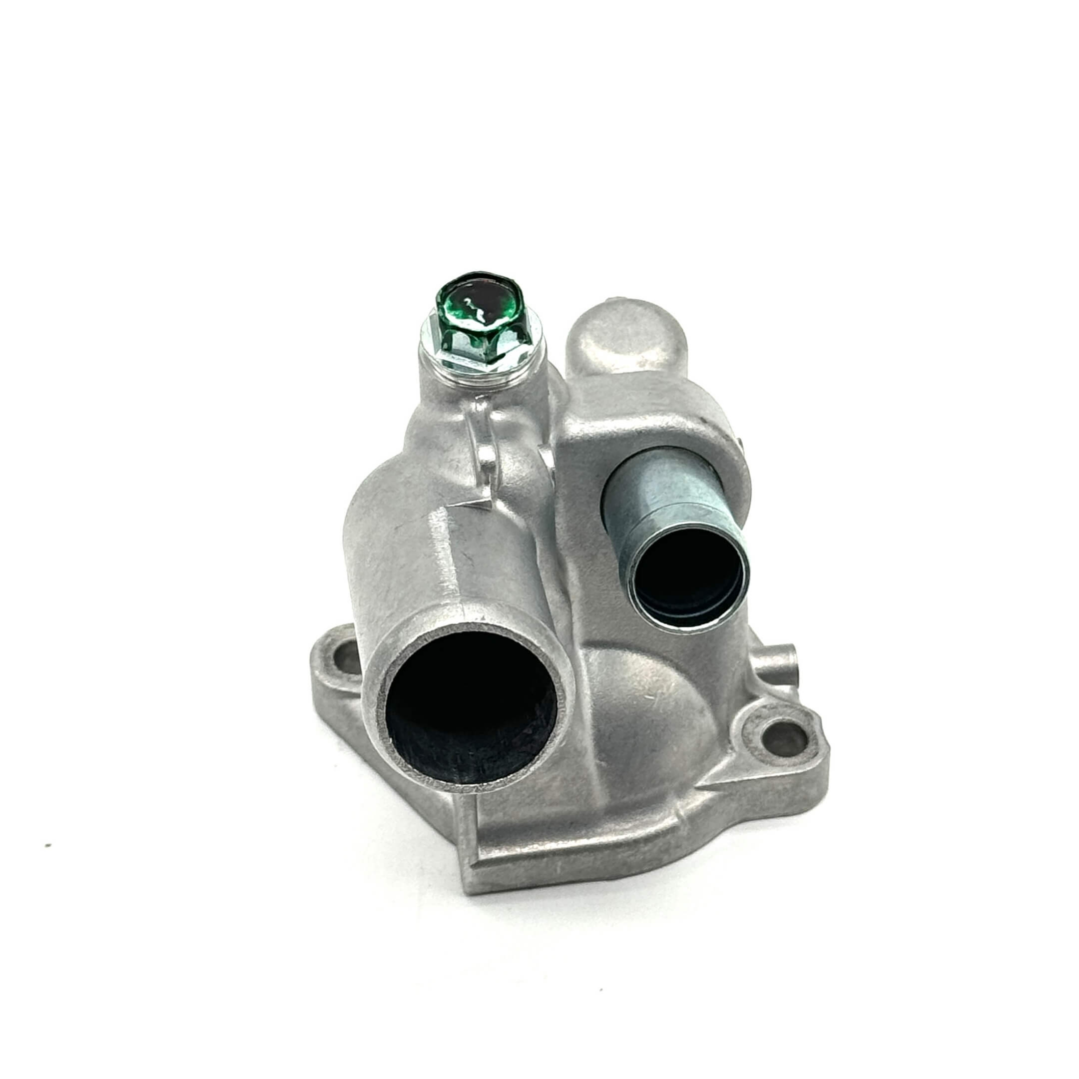 Thermostat Housing for Honda Acty Truck HA8, HA9 models (2009-2022), featuring a durable silver metal construction with multiple connection points.