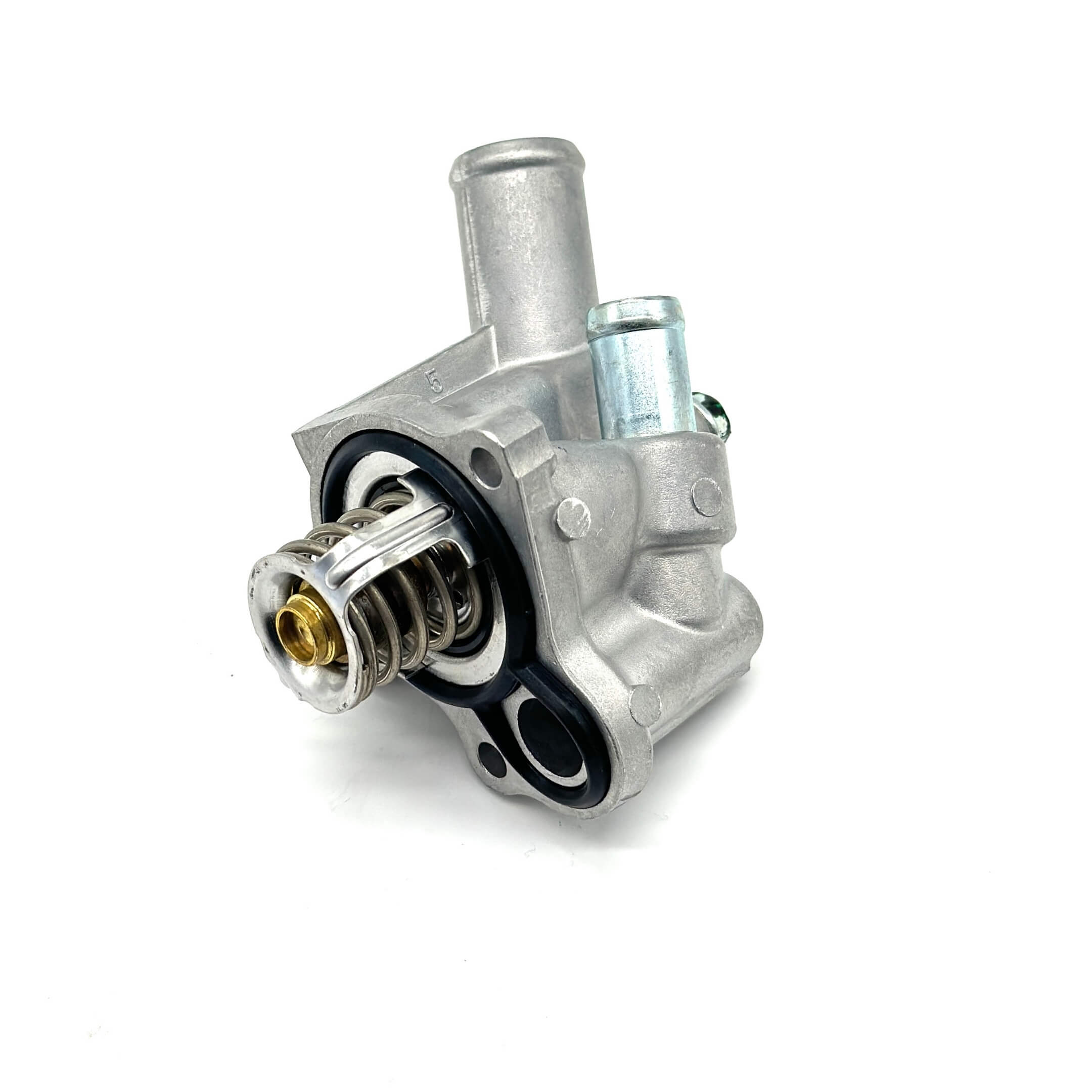 Thermostat and housing for Honda Acty Truck HA8, HA9 models (2009-2022), featuring a durable silver metal construction.