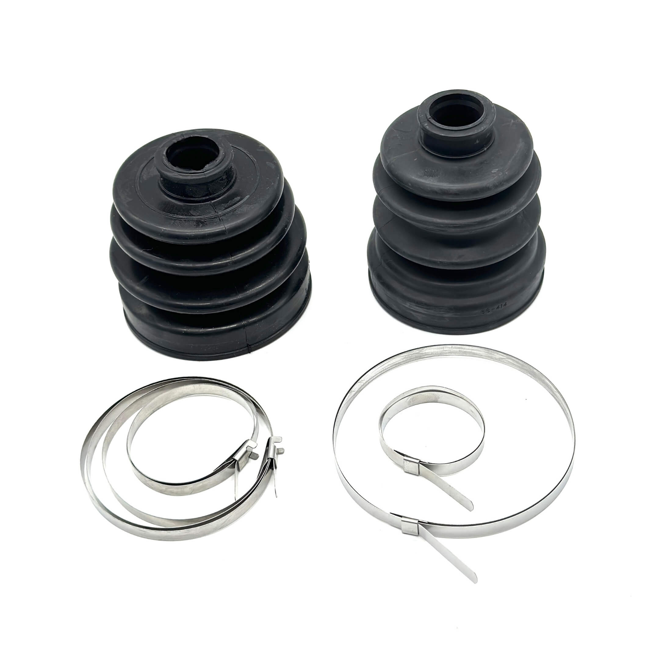 CV Boot Set for Rear, Inner & Outer, compatible with Honda Acty Truck HA8, HA9 Models (2009-2022), featuring durable black rubber construction and metal clamps.