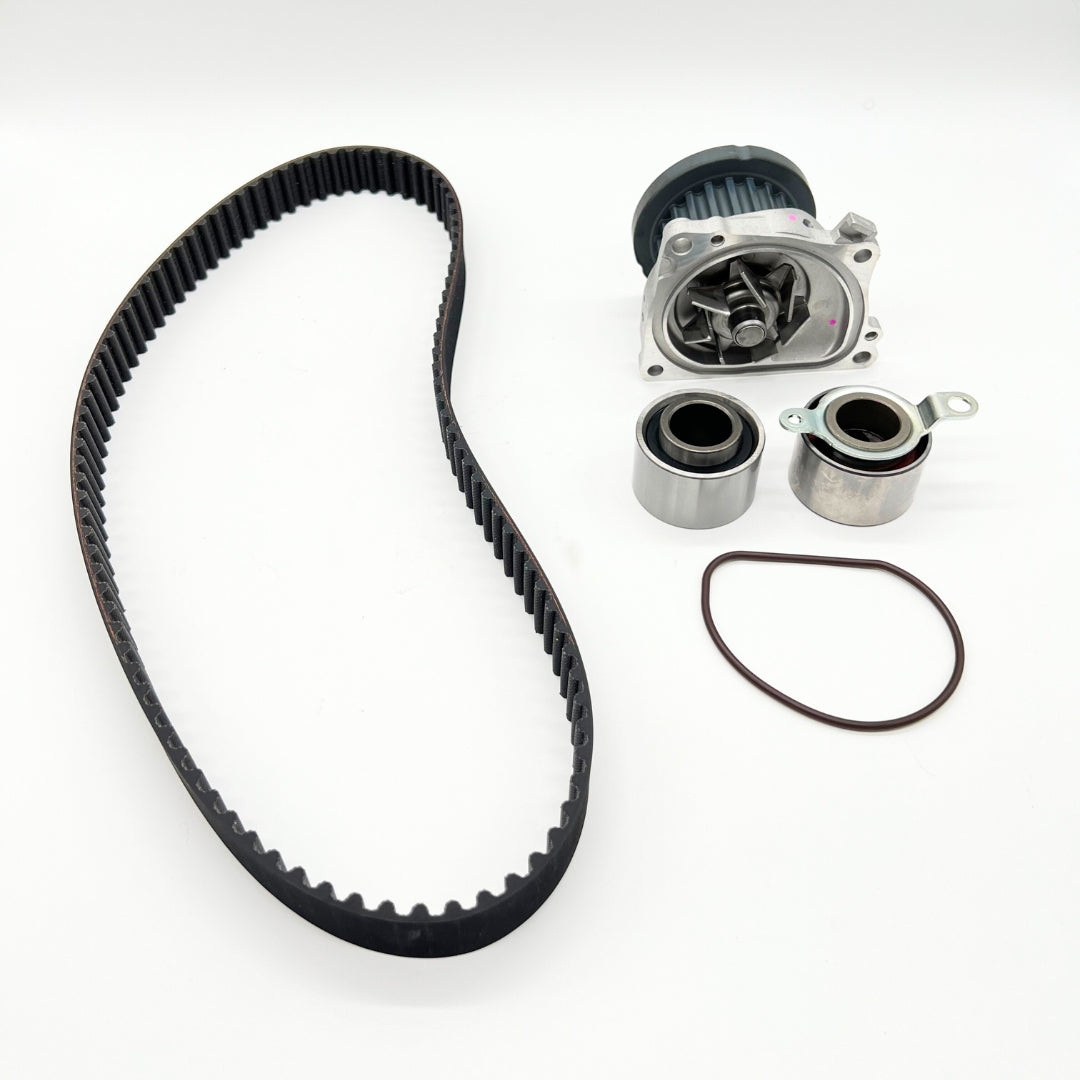 Complete Timing Belt Kit for Honda Acty Truck HA3 HA4 1990-1999 featuring high-quality toothed belt, durable water pump, precise tensioner bearings, and sealing o-ring ready for installation