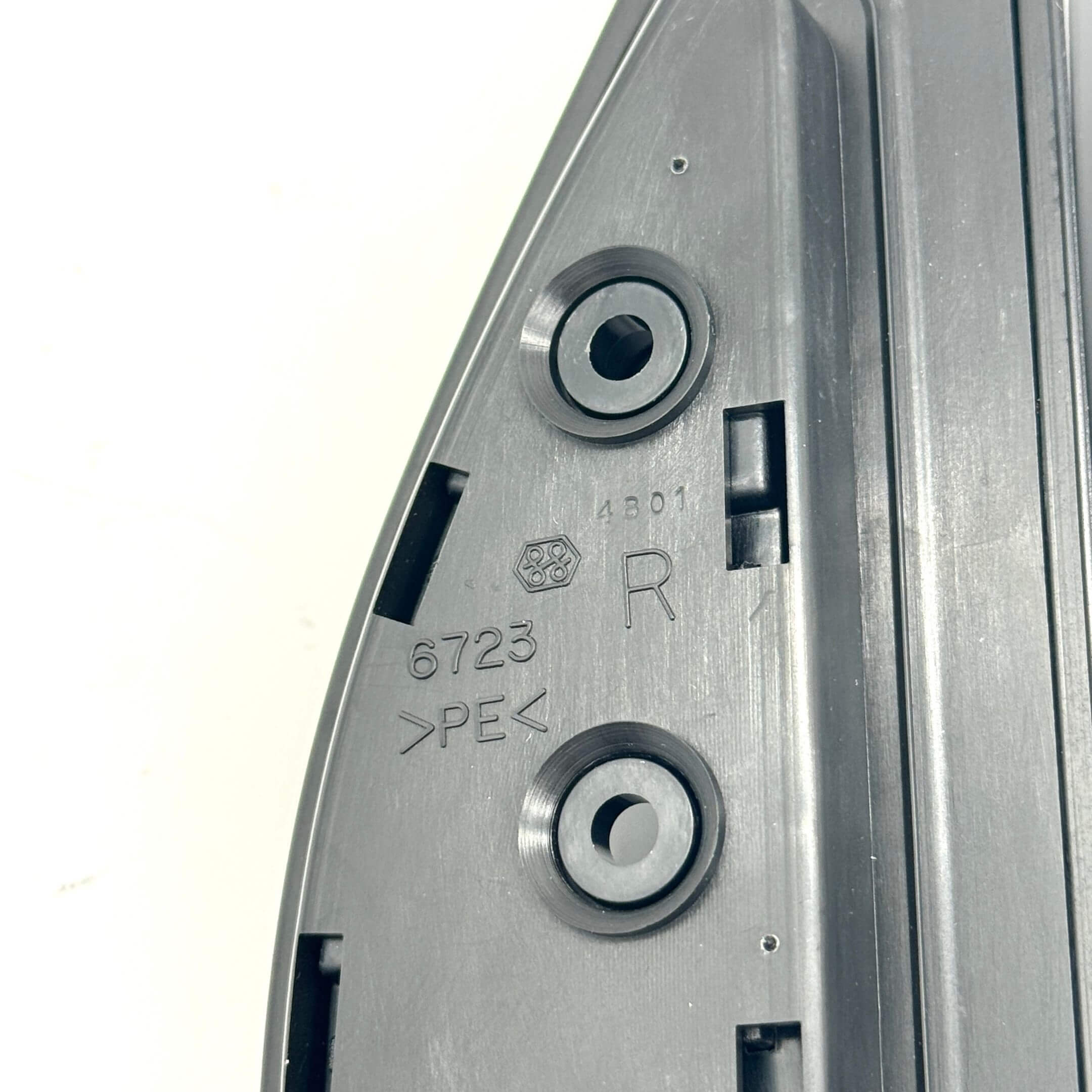 Technical diagram of the black driver side door mirror for Honda Acty Truck HA8, HA9 models (2009-2022).