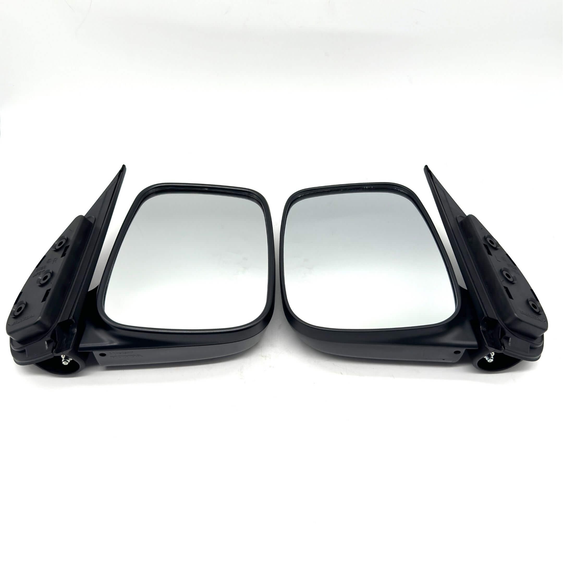 Black driver and passenger side door mirrors for Honda Acty Van HH5, HH6 models, 1999-2009.