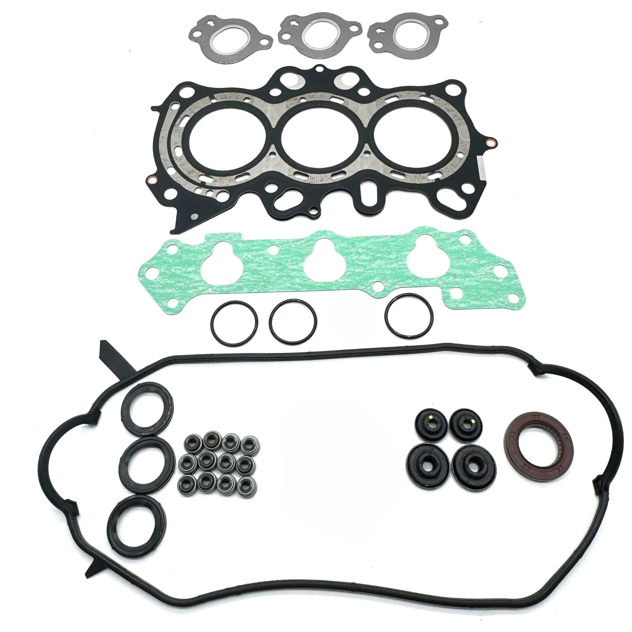 Comprehensive gasket replacement kit for Honda Acty HH3, HH4 models from 1990-1999, including head gaskets, oil seals, and valve stem seals, ensuring complete engine protection.