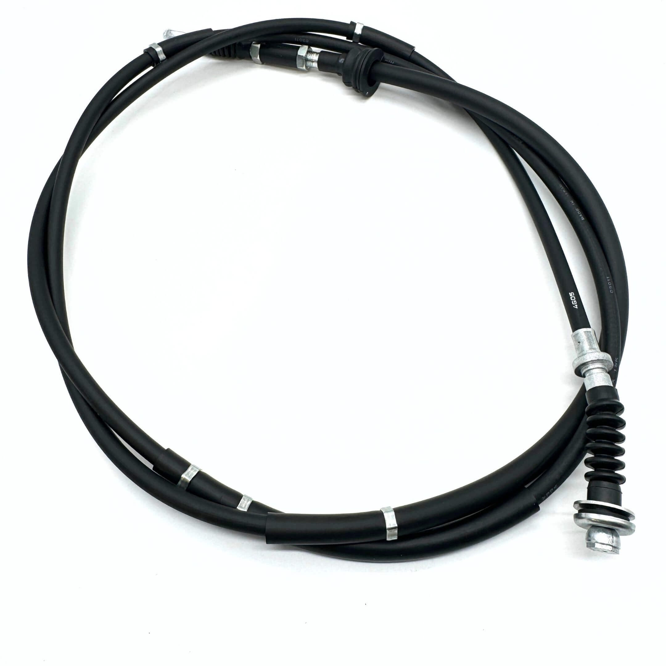 Close-up view of the clutch pedal cable for Honda Acty Truck HA3, HA4 (1990-1999), showcasing the cable's robust fittings and design.