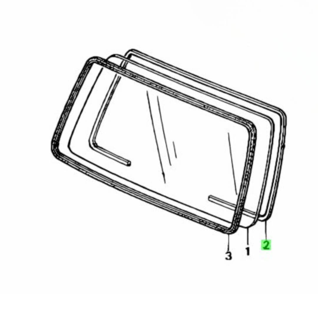 Detailed diagram of window molding components for 1990-1999 Honda Acty HH3, HH4 models illustrating both interior and exterior parts for precise fitting.