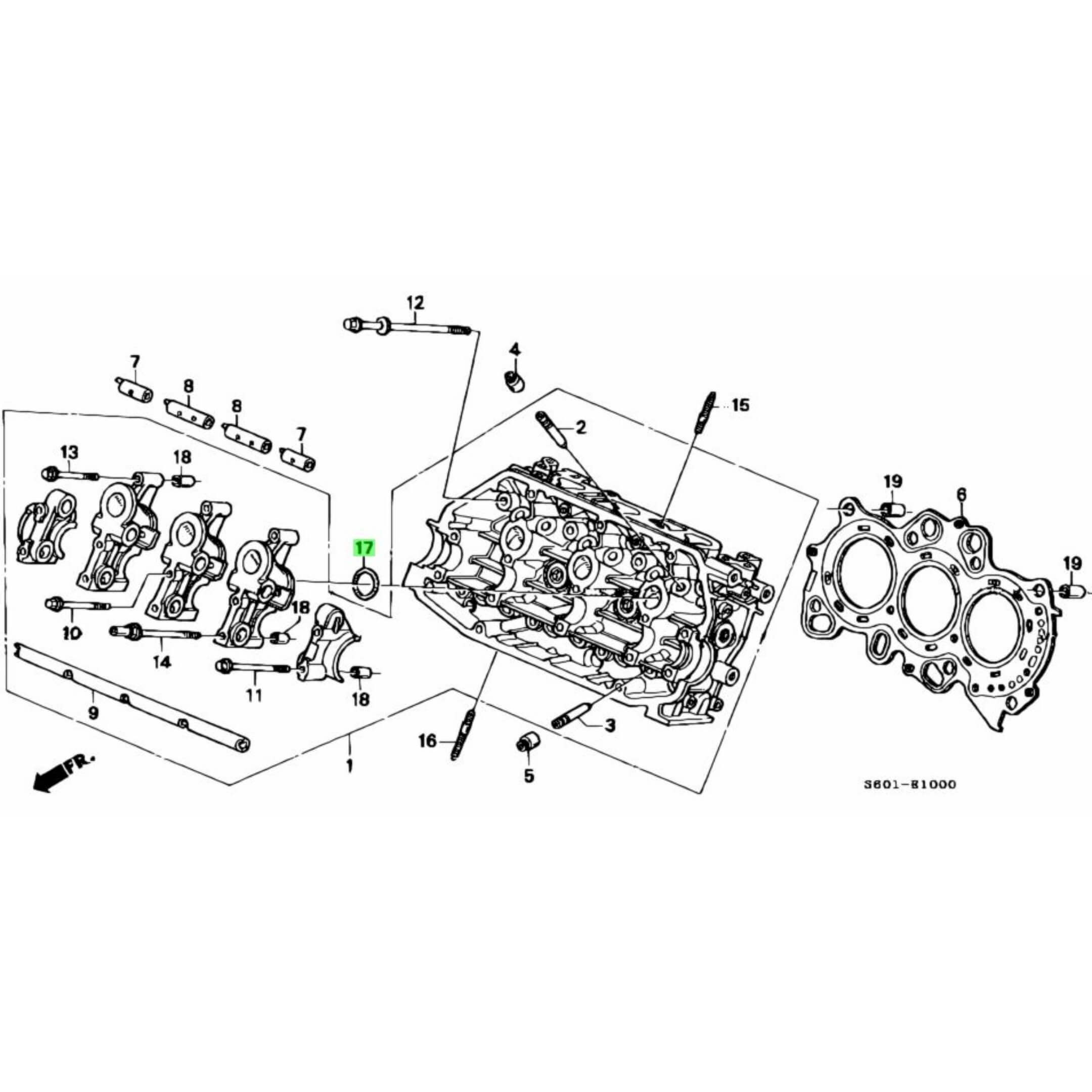 Technical diagram of Engine O Rings Kit for Honda Acty Van HH3, HH4 models (1990-1999), showcasing detailed parts layout and assembly components.