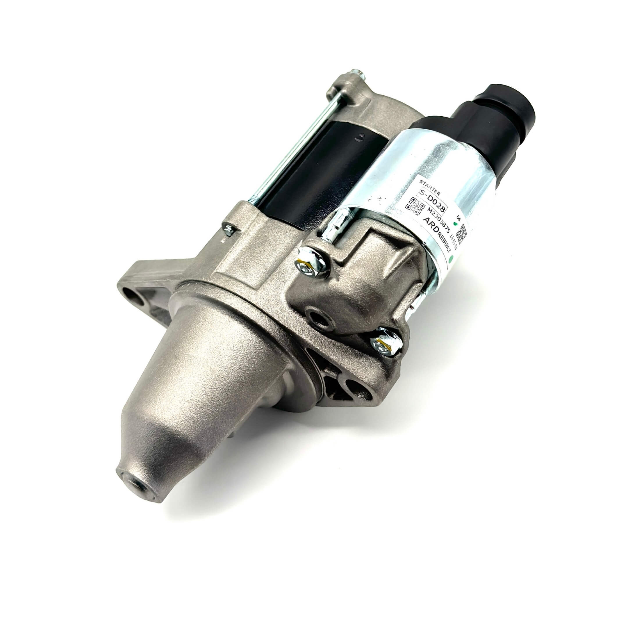 Remanufactured starter for Honda Acty Van HH3, HH4 manual transmission models (1990-1999), showcasing durable construction.