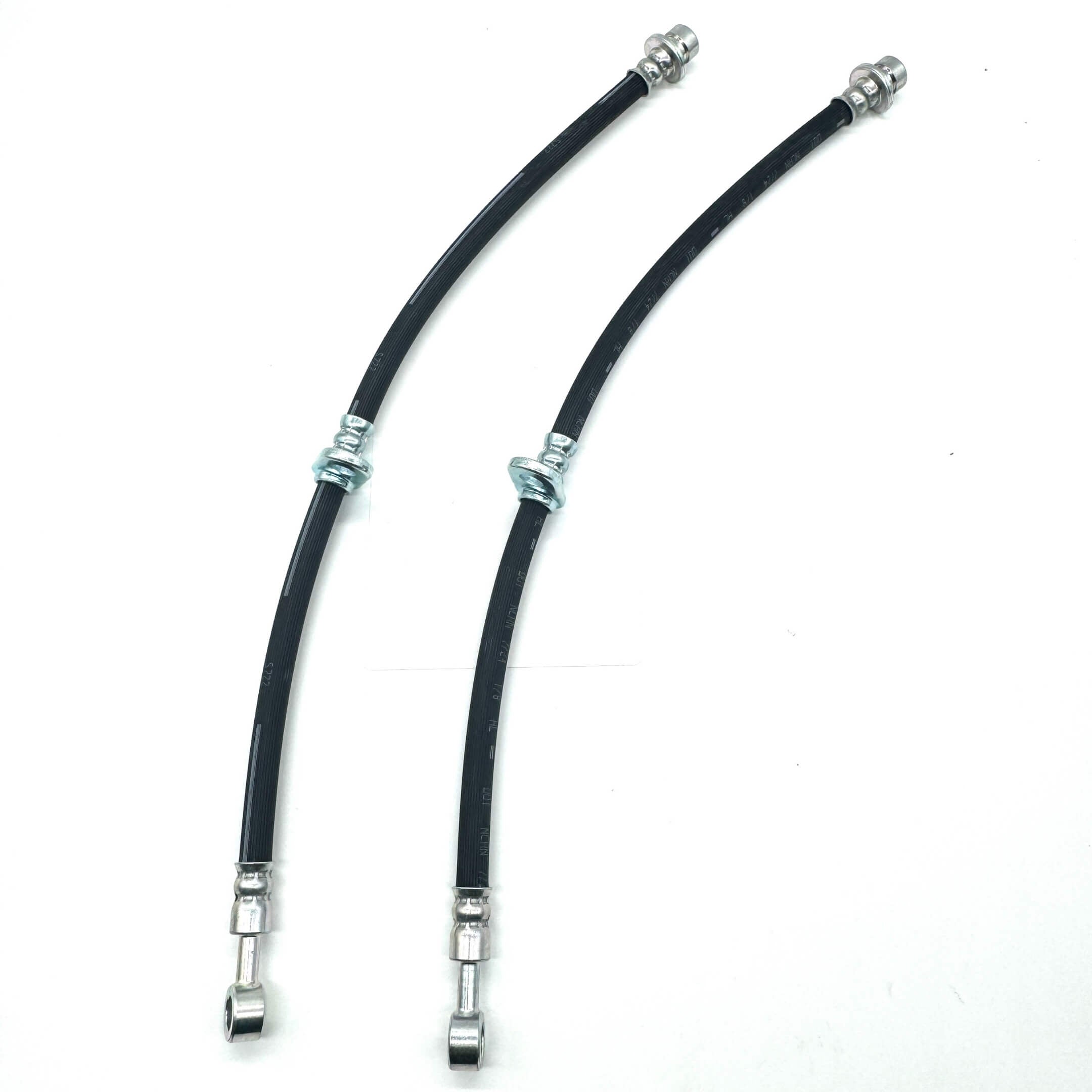 Brake Hose Set - Front for Honda Acty Truck HA6, HA7 Models (1999-2009), featuring durable black rubber hoses with metal fittings.