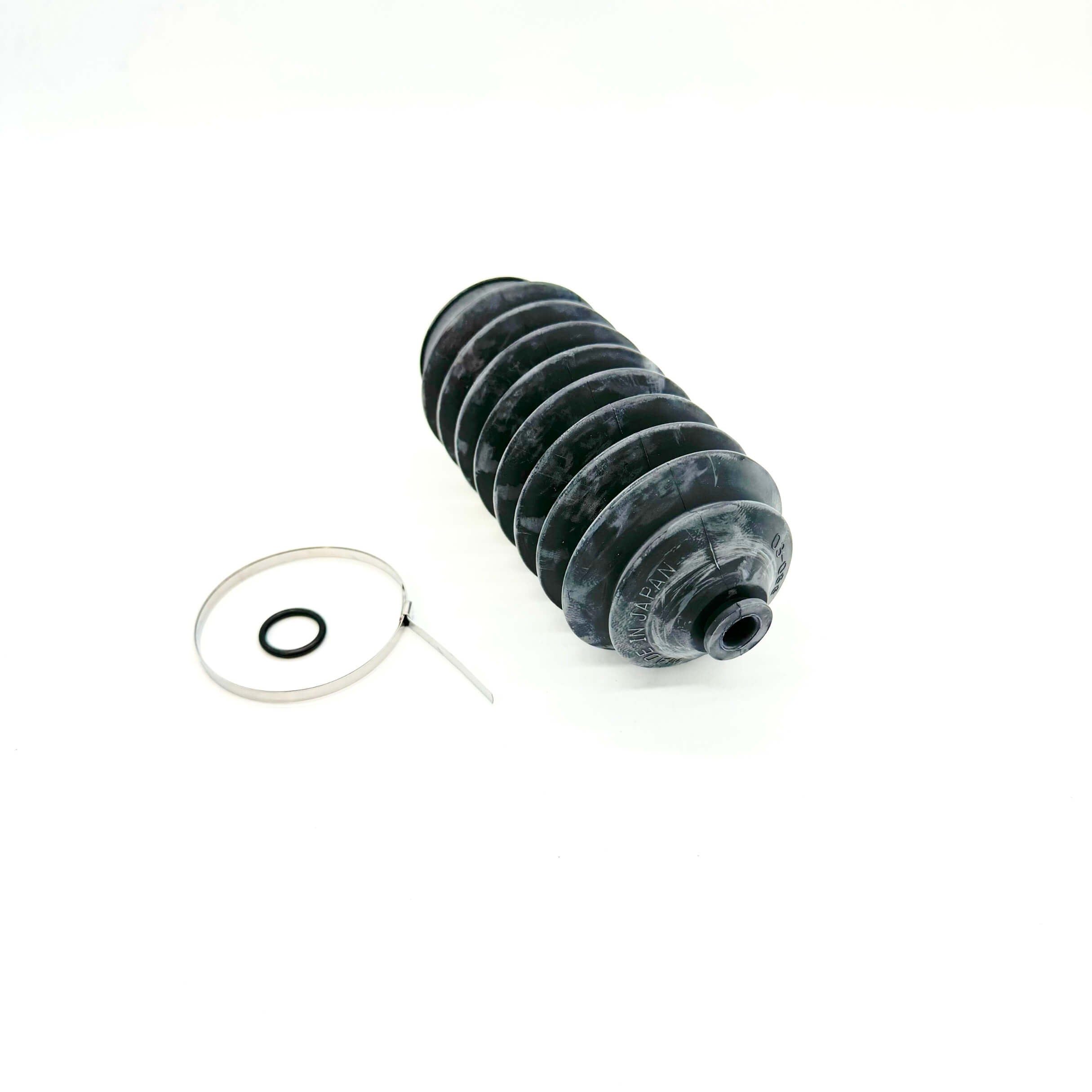 Front side steering boot with metal clamp and O-ring for Honda Acty Truck HA3, HA4 models (1990-1999) - durable rubber protection for steering components