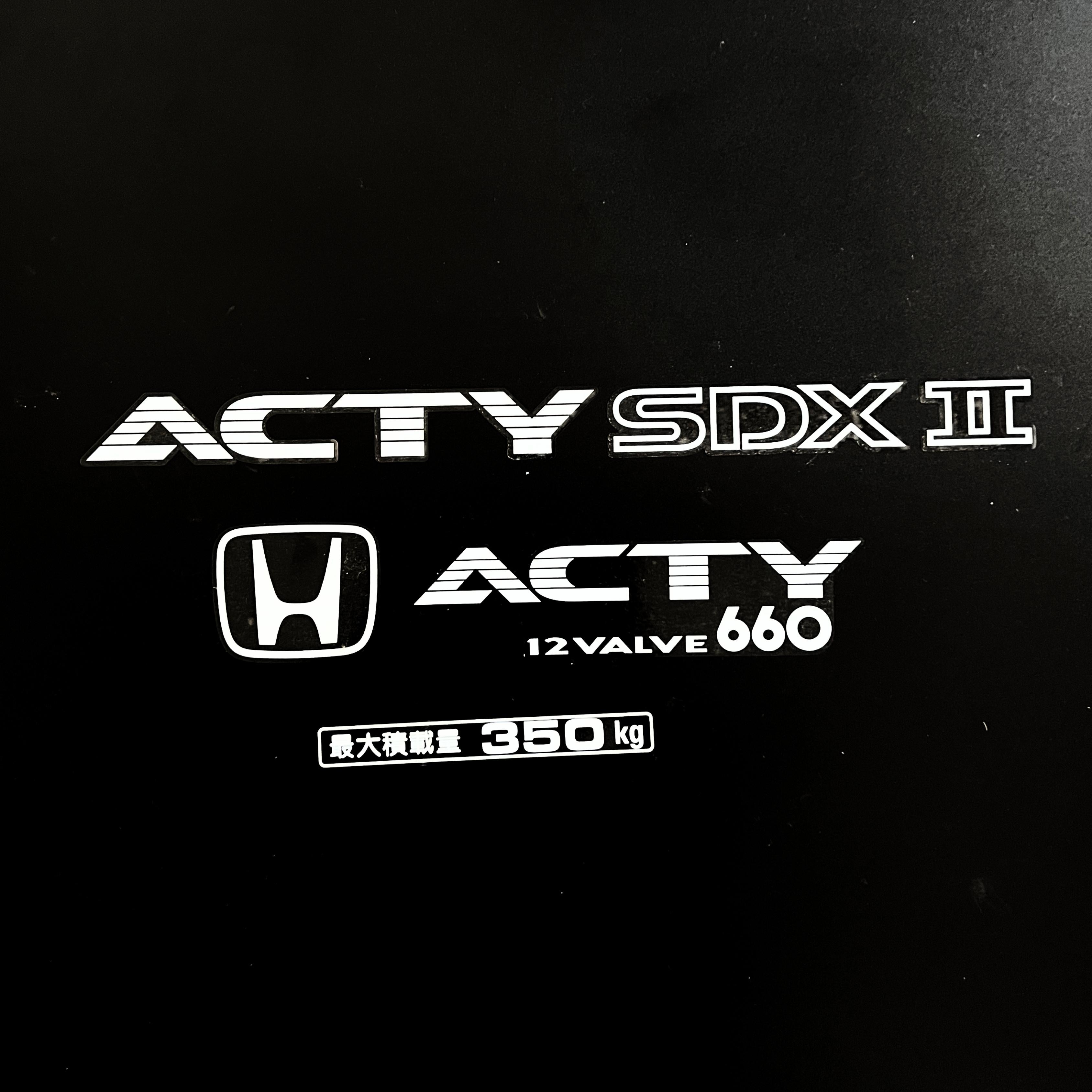 High-quality Honda Acty Replica Decals in OEM White displayed on a Black background - Perfect for JDM Mini Truck customization and upgrades