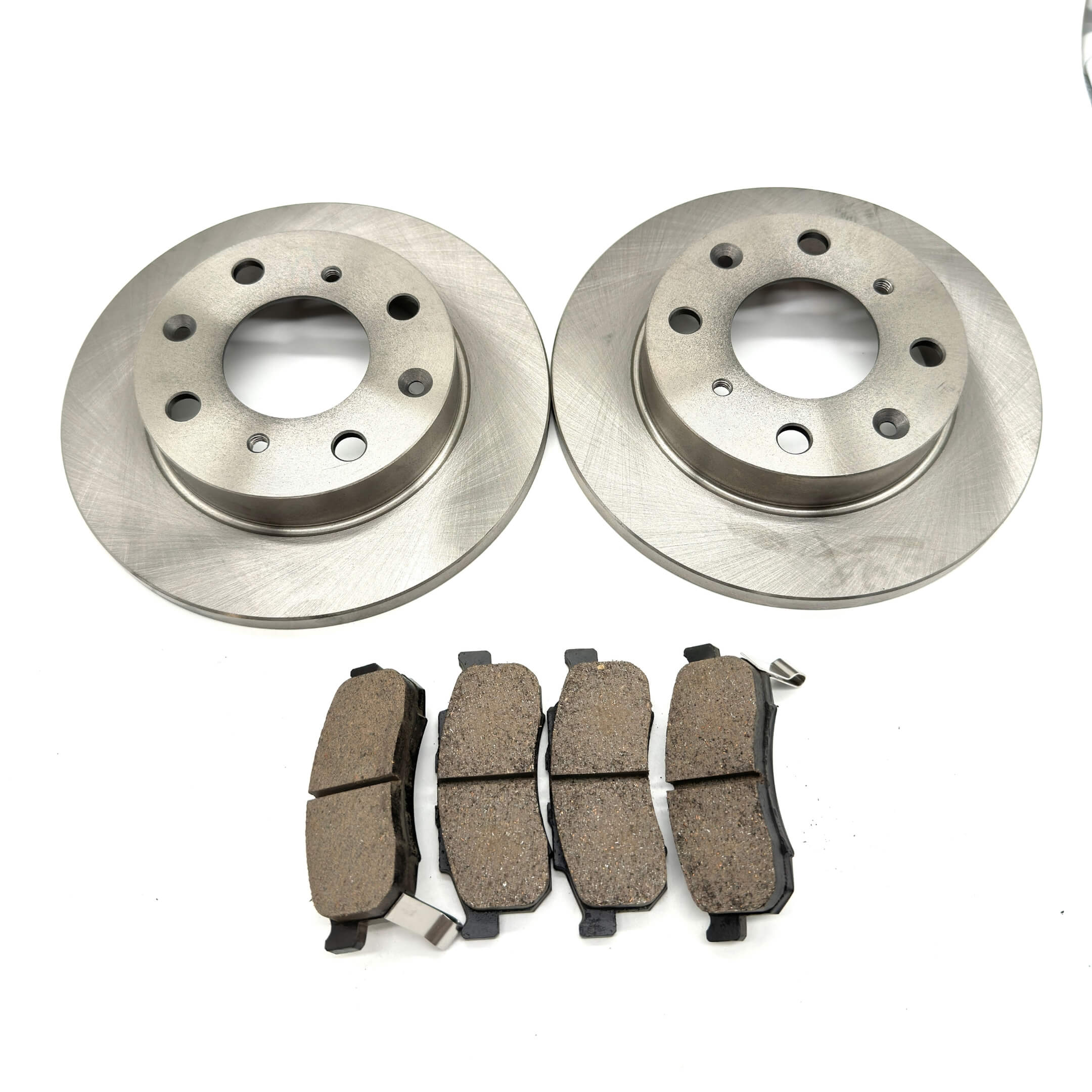 Complete front brake upgrade kit for Honda Acty Truck HA3, HA4 1990-1999 featuring two high-quality brake rotors and durable brake pads for enhanced stopping power and reliability.