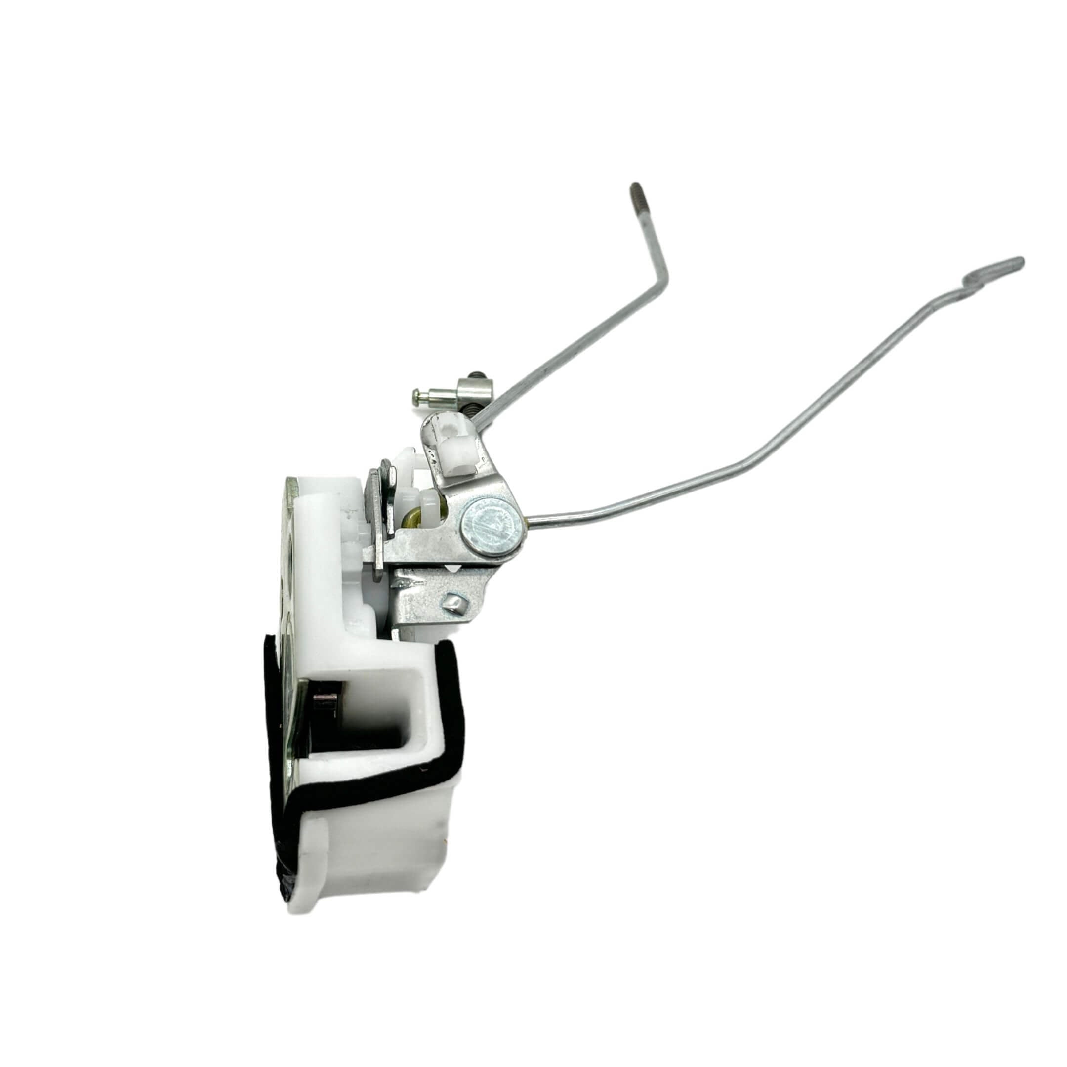 Close-up of the mechanism and mounting plate of the driver side lock assembly for Honda Acty Van HH3, HH4 (1990-1999).