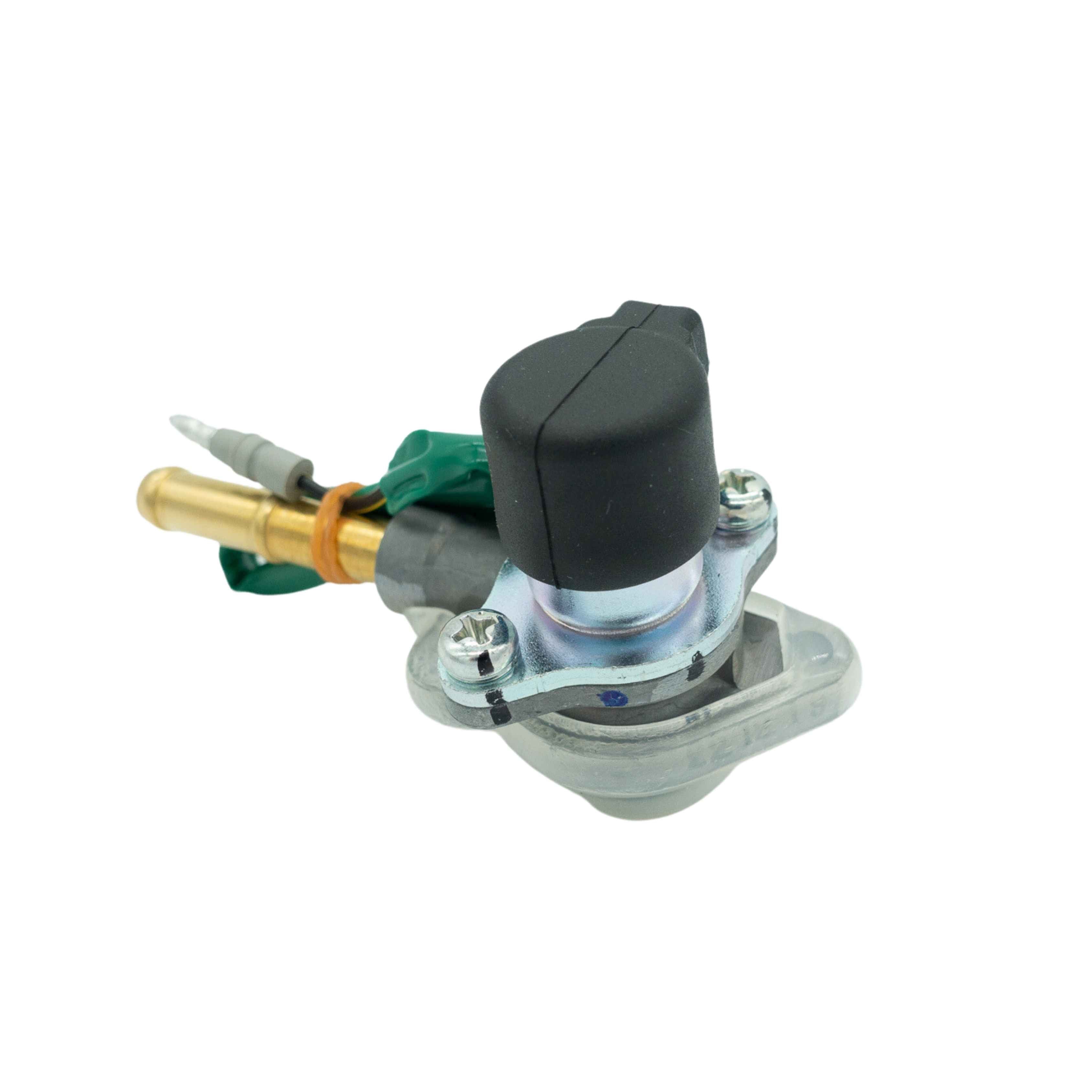 Air vent cut carburetor solenoid side view for 1990-1999 Honda Acty HH3 HH4 Van models, showing brass body and connectors.