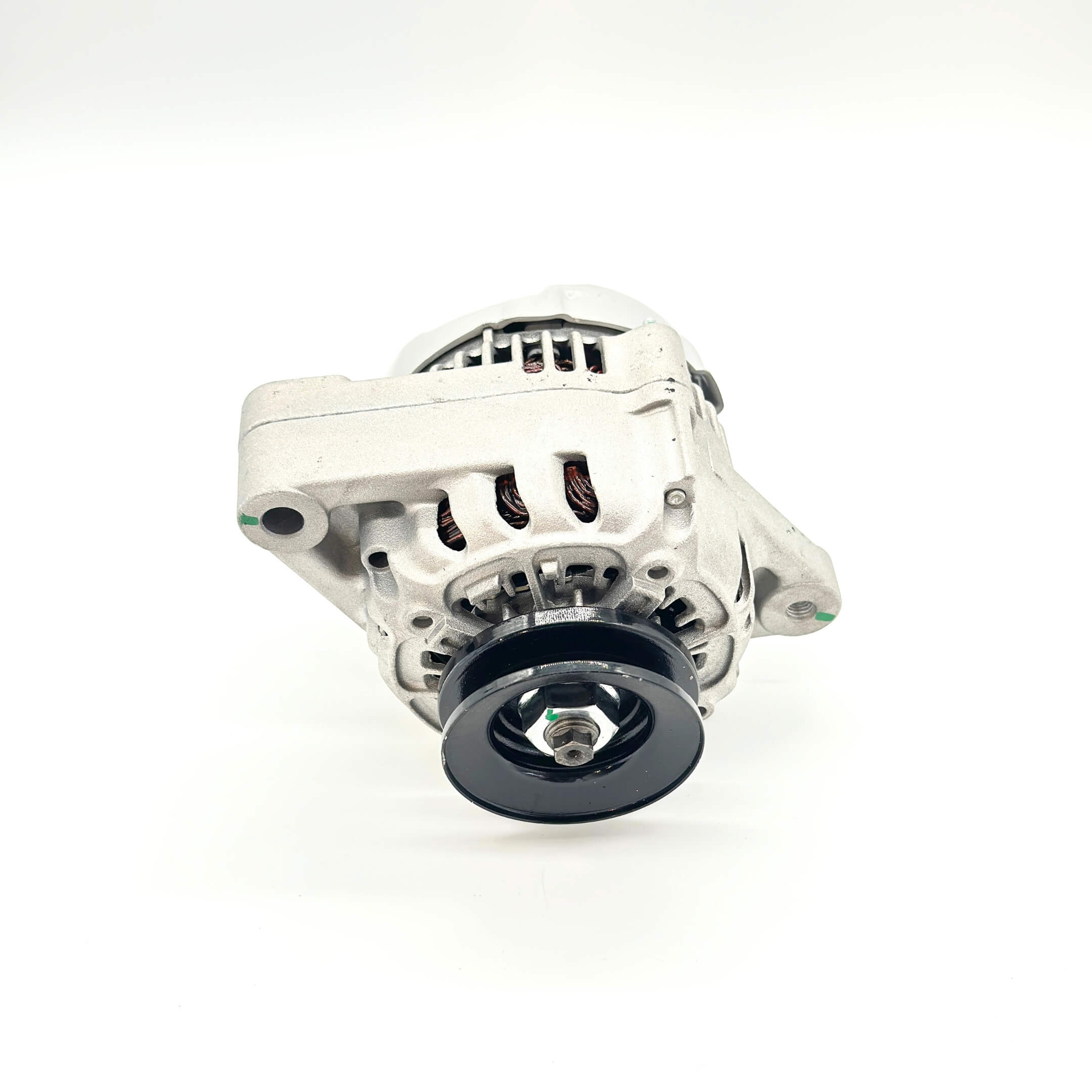 Front view of high-performance alternator for Honda Acty Van HH3, HH4 models 1990-1999 showing pulley and mounting points