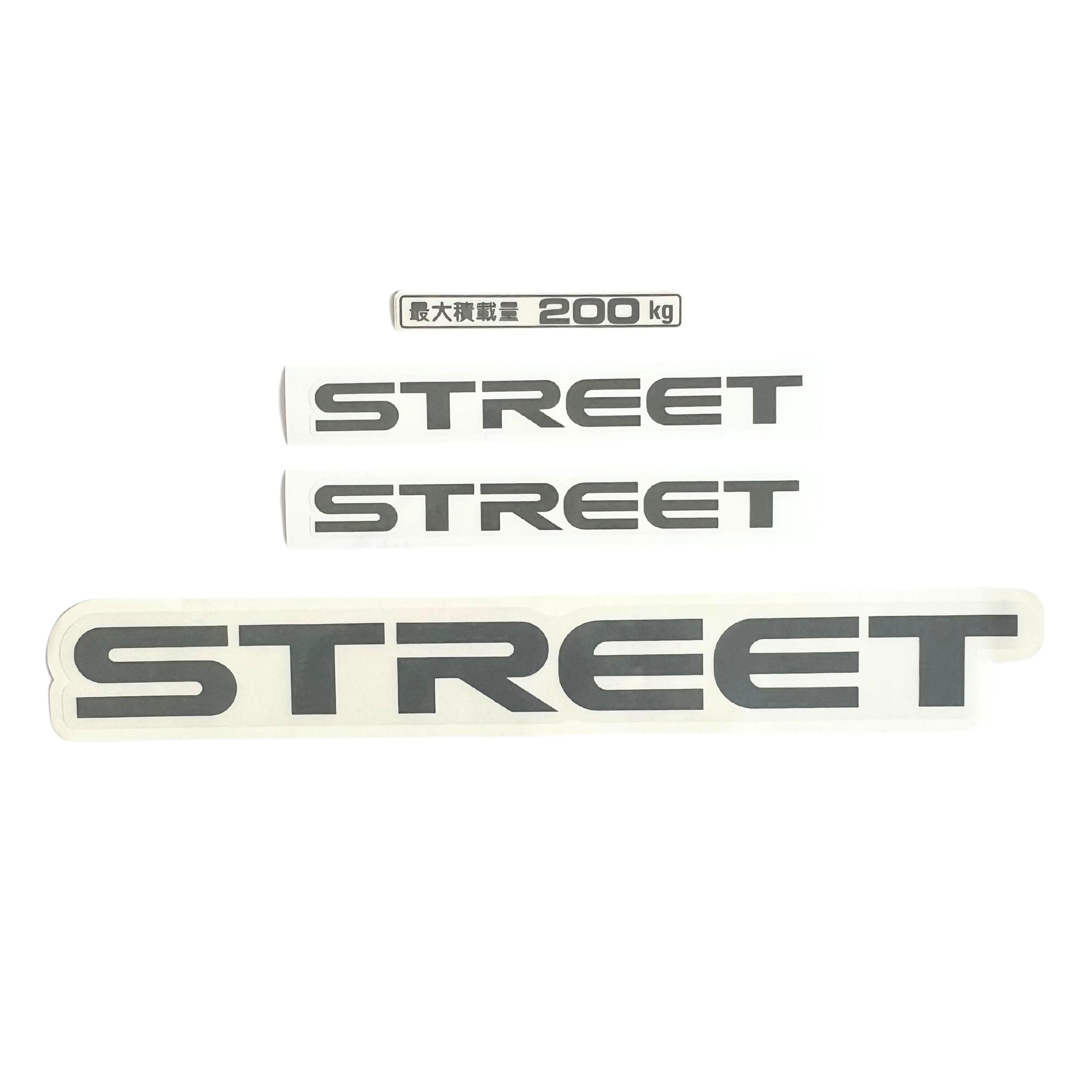 High-quality Honda Acty Replica Decals in OEM Grey displayed on a white background - Perfect for JDM Kei Van customization and upgrades