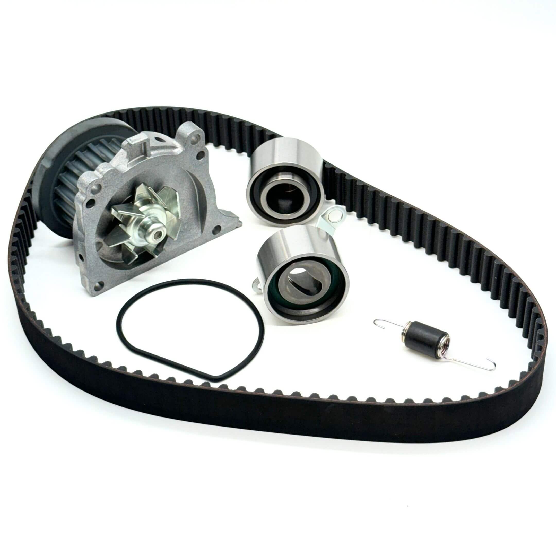 Timing Belt Kit - 6 Piece for Honda Vamos Van HM1, HM2 Models 1999-2018, featuring black timing belt, tensioners, and water pump.
