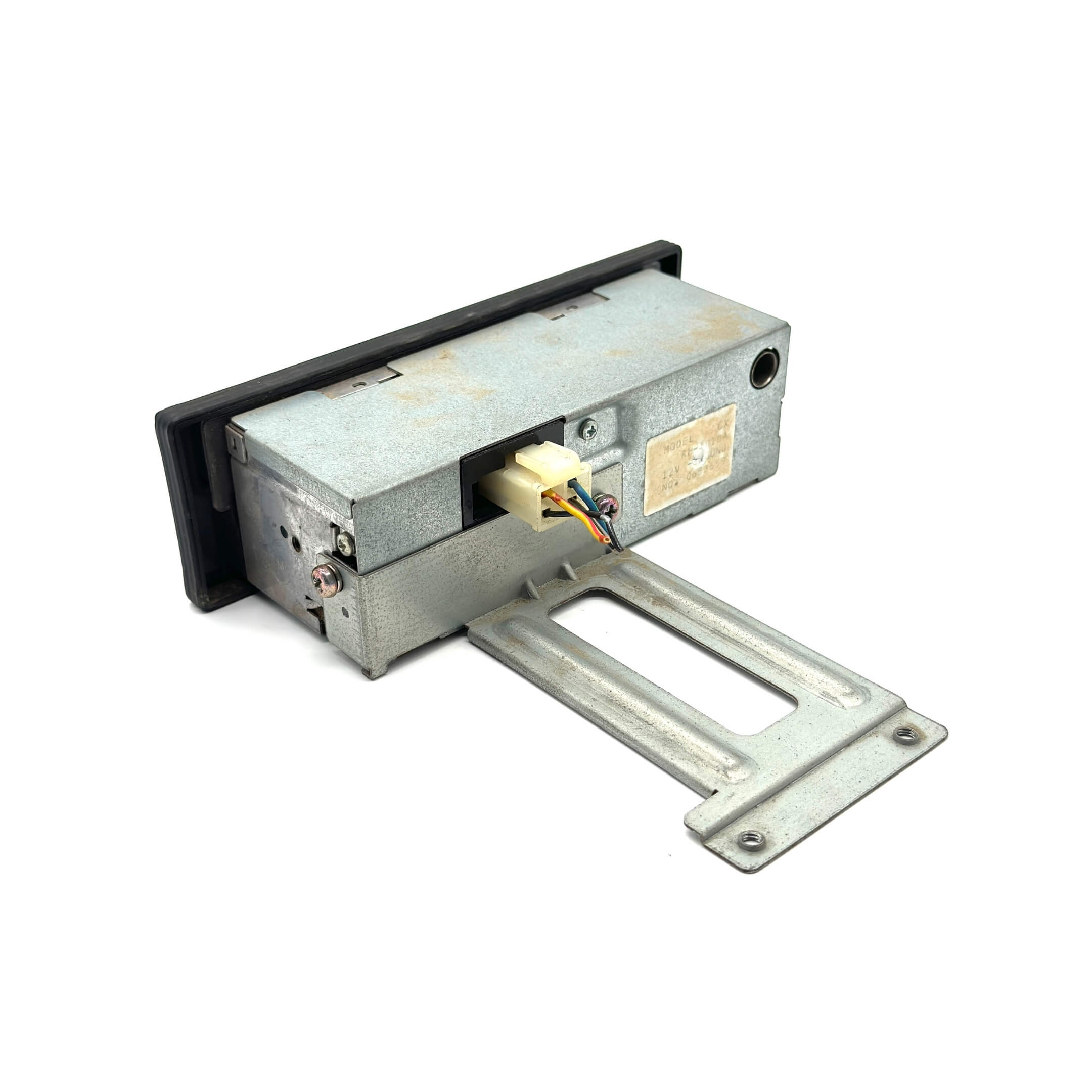 Back view of Honda radio showing connection points and wiring compatibility with Honda Acty Vans.