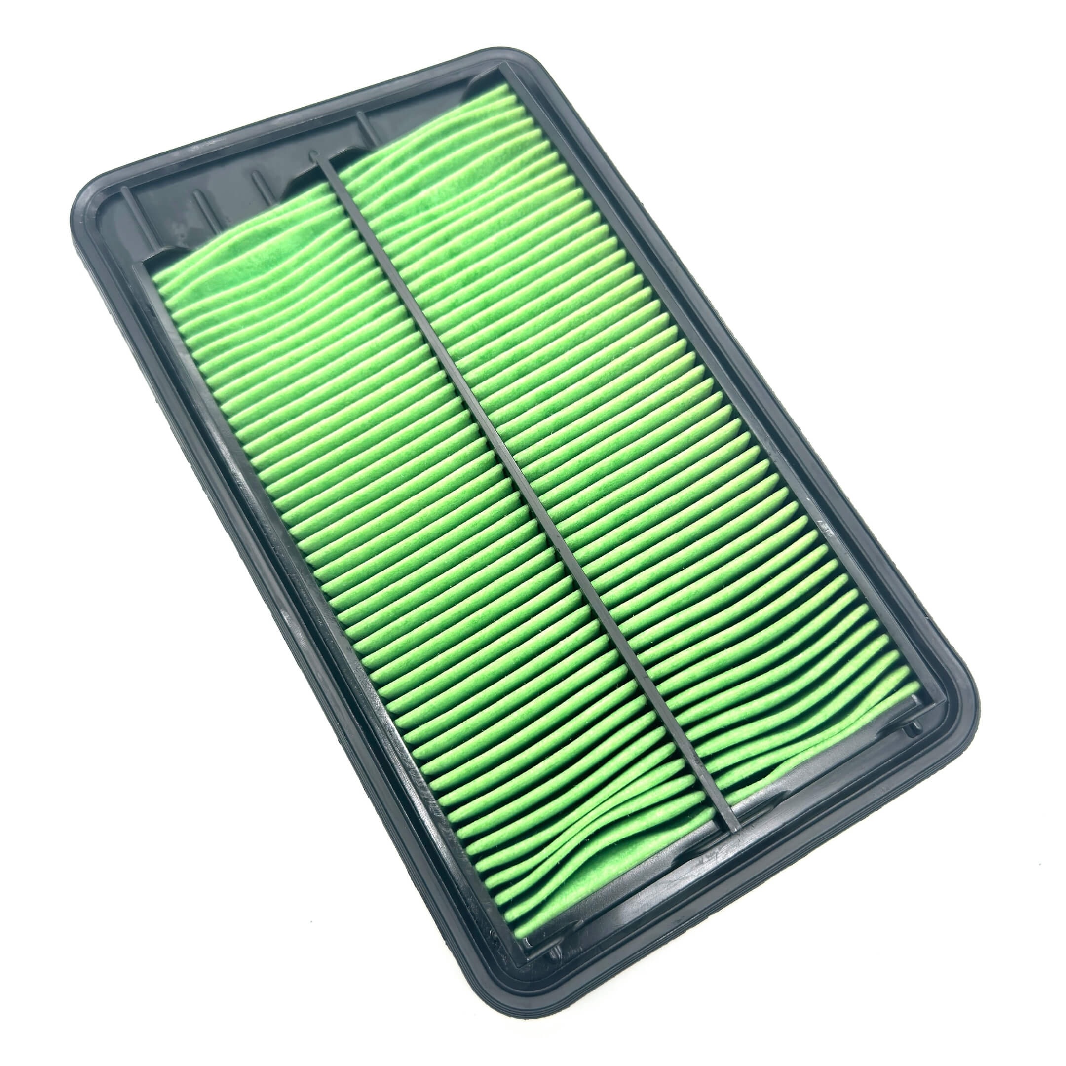 Genuine Honda air filter for Honda Acty Truck HA8, HA9 models (2009-2022), featuring a green pleated design with a black frame.