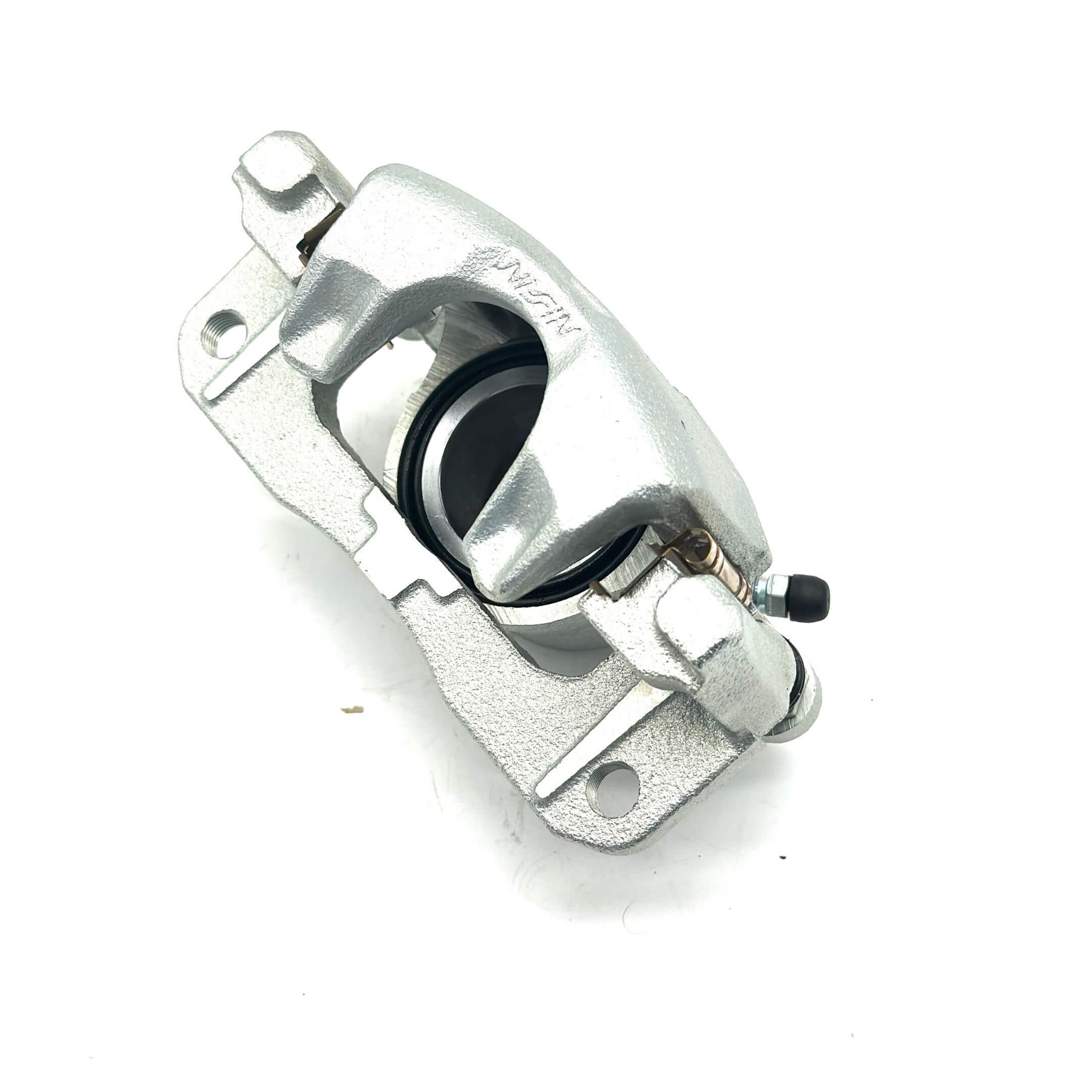 Silver brake caliper for passenger side, compatible with Honda Acty Truck HA8, HA9 models from 2009-2022.