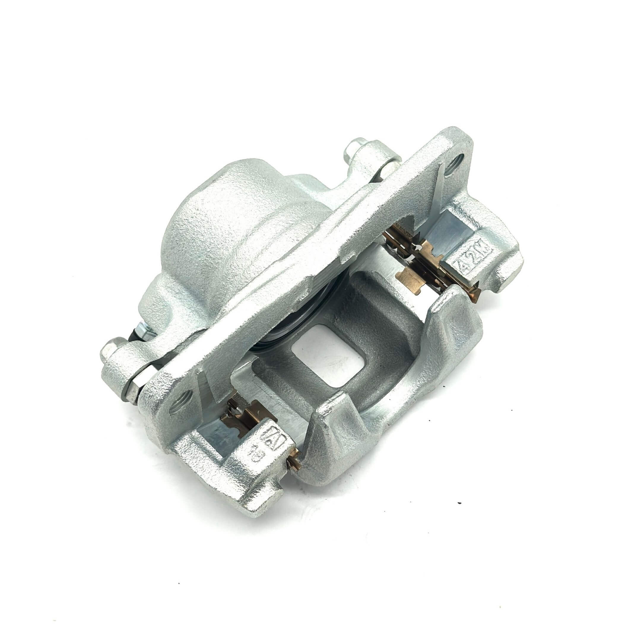 Silver brake caliper for passenger side, compatible with Honda Acty Truck HA8, HA9 models from 2009-2022.