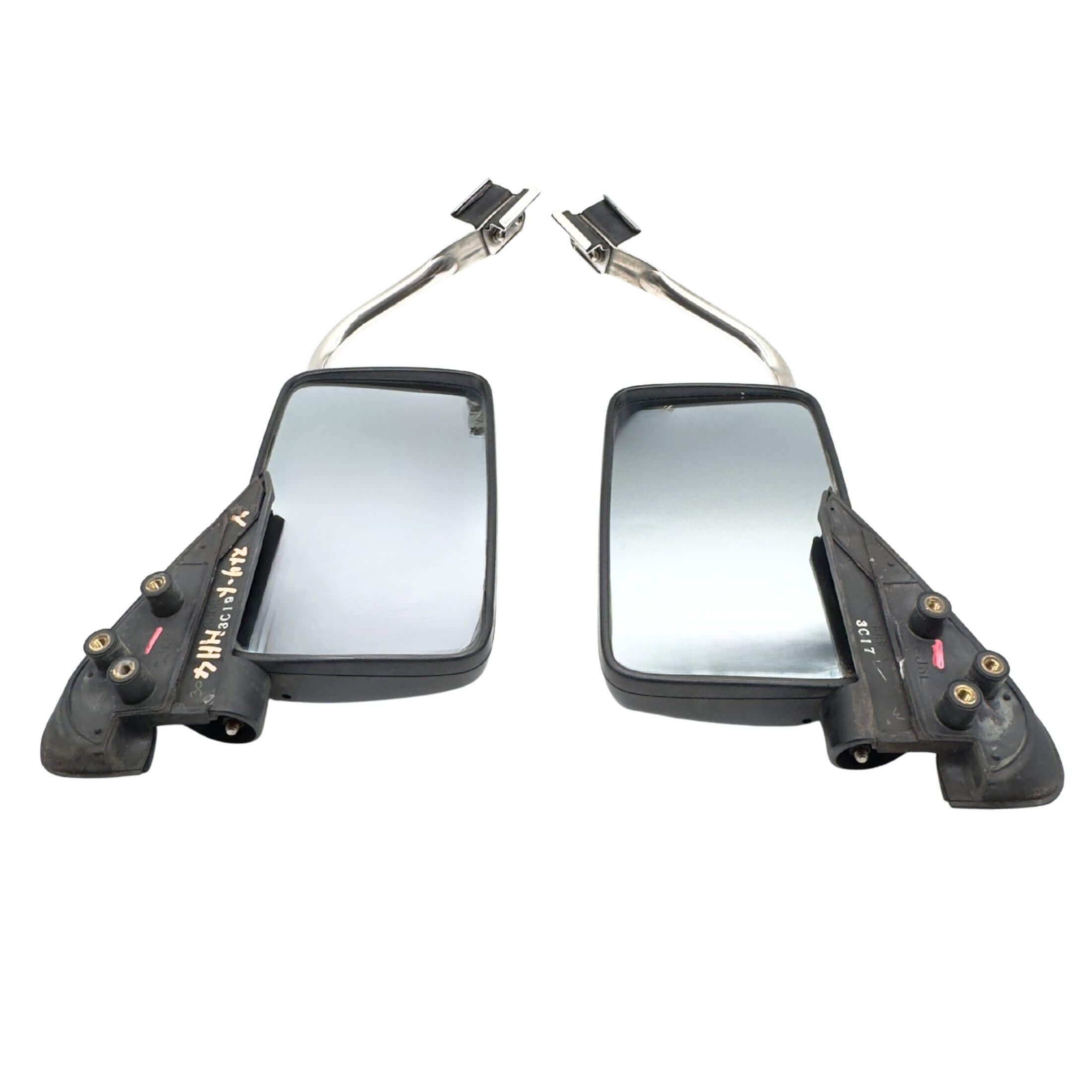 California Mirrors for Honda Acty Truck Models HA3, HA4 (1990-1999), featuring a durable black frame and adjustable mounting brackets.