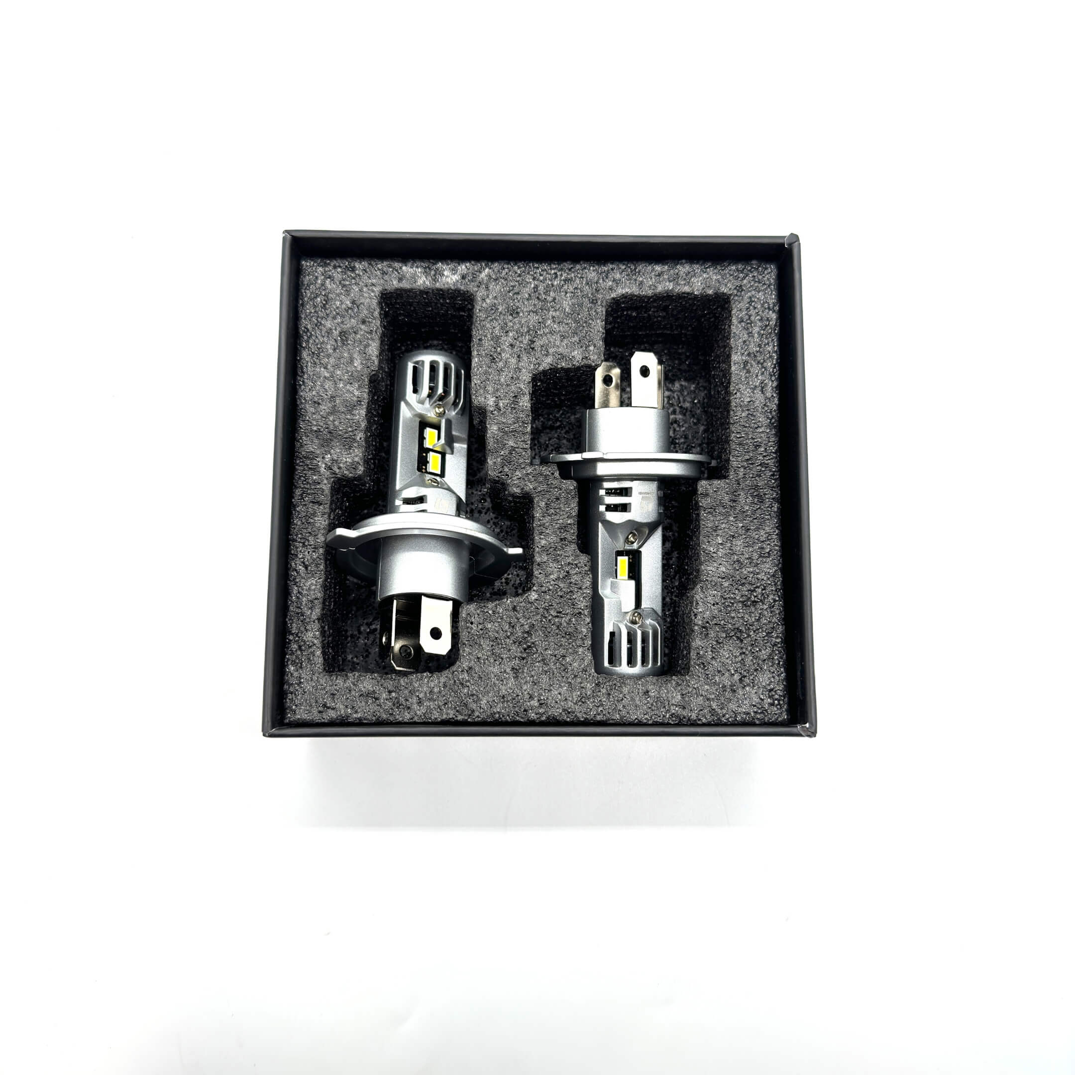 LED headlight bulbs for Kei Vans, showcasing modern design with durable metal body and efficient LED chips, perfect upgrade from standard bulbs.