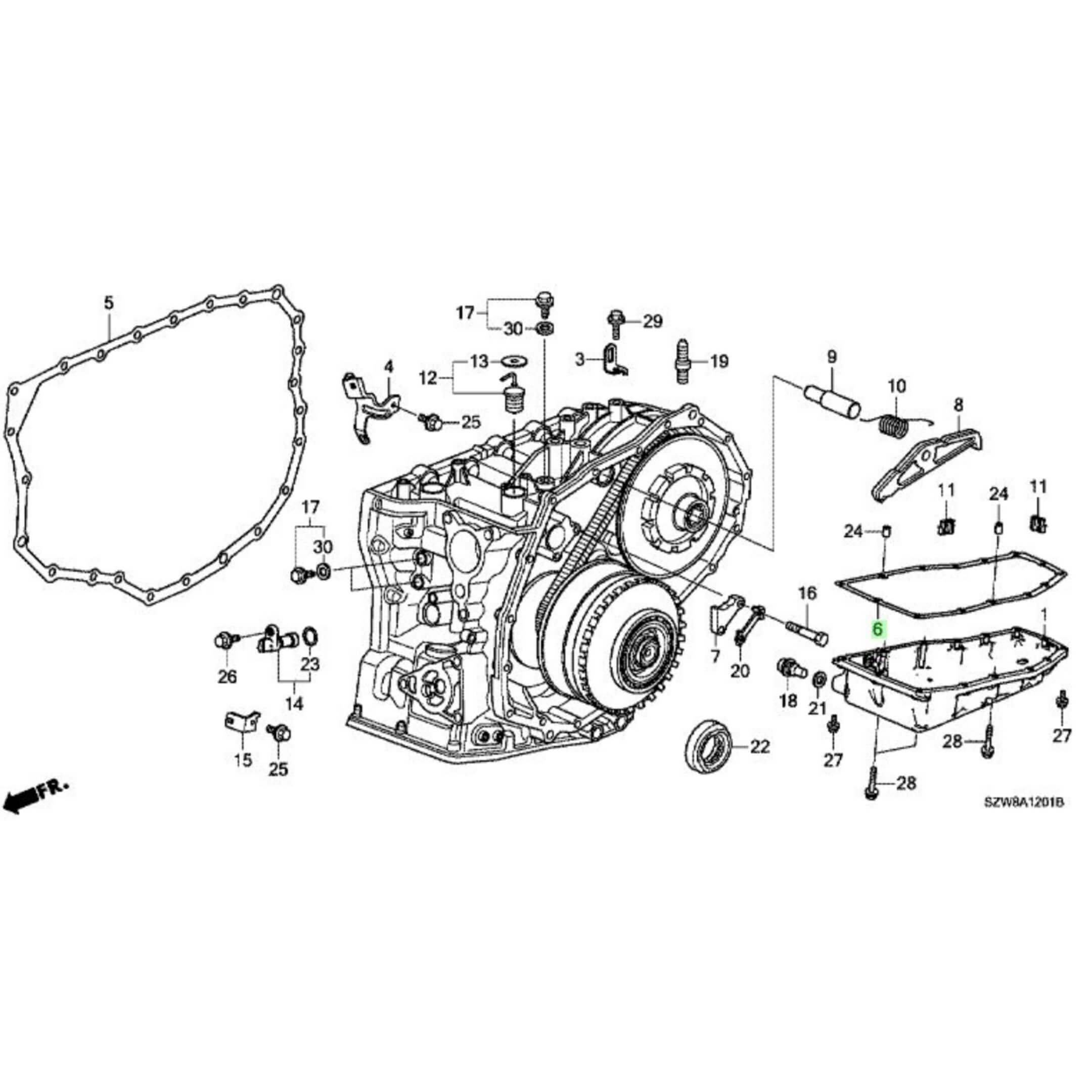 Oil Pan Gasket for Honda Acty Truck Models HA3, HA4 (1990-1999) featuring a detailed diagram with labeled components.