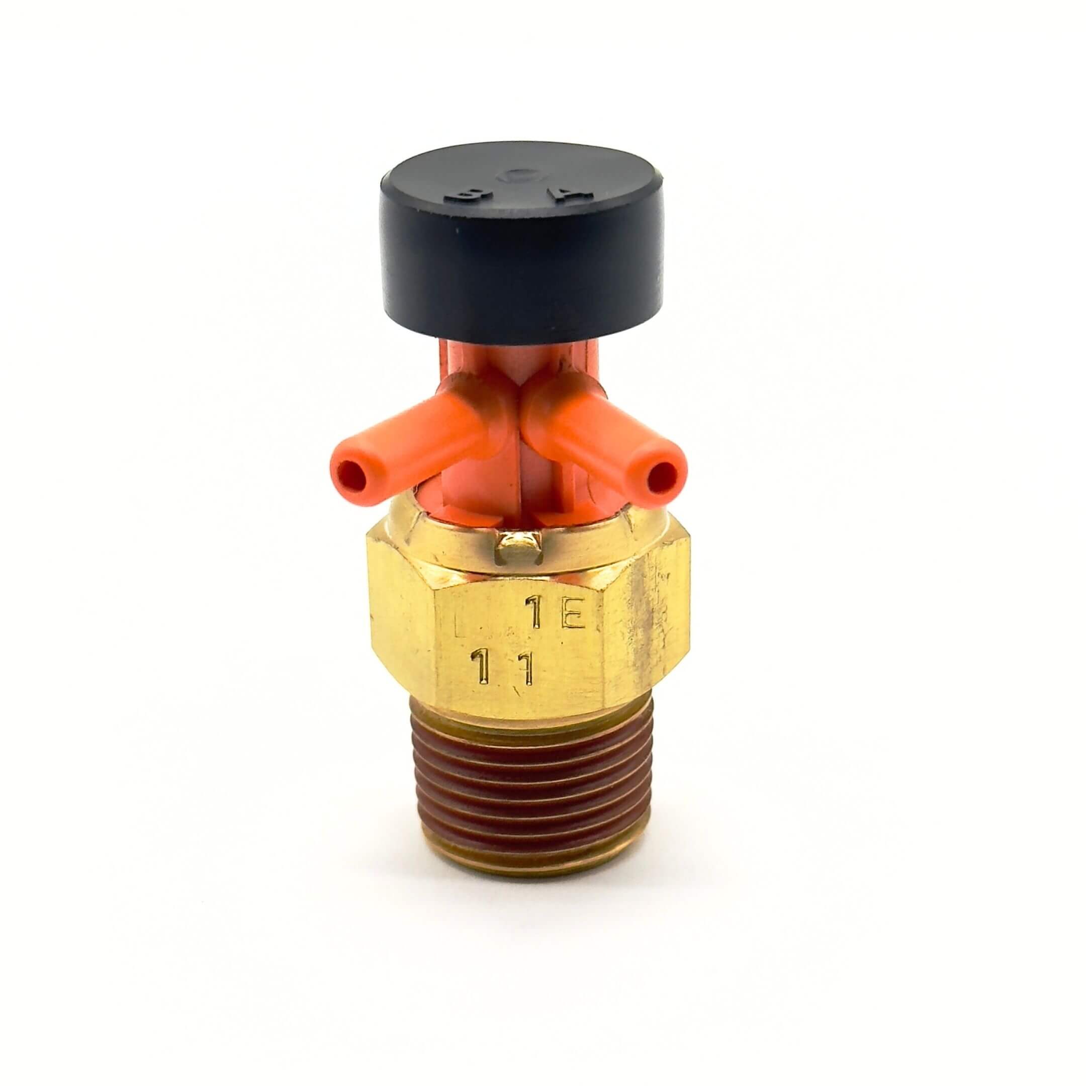 Thermo Valve (53°C) for Honda Acty Truck Models HA3, HA4 (1990-1999) featuring a brass body and dual orange connectors.