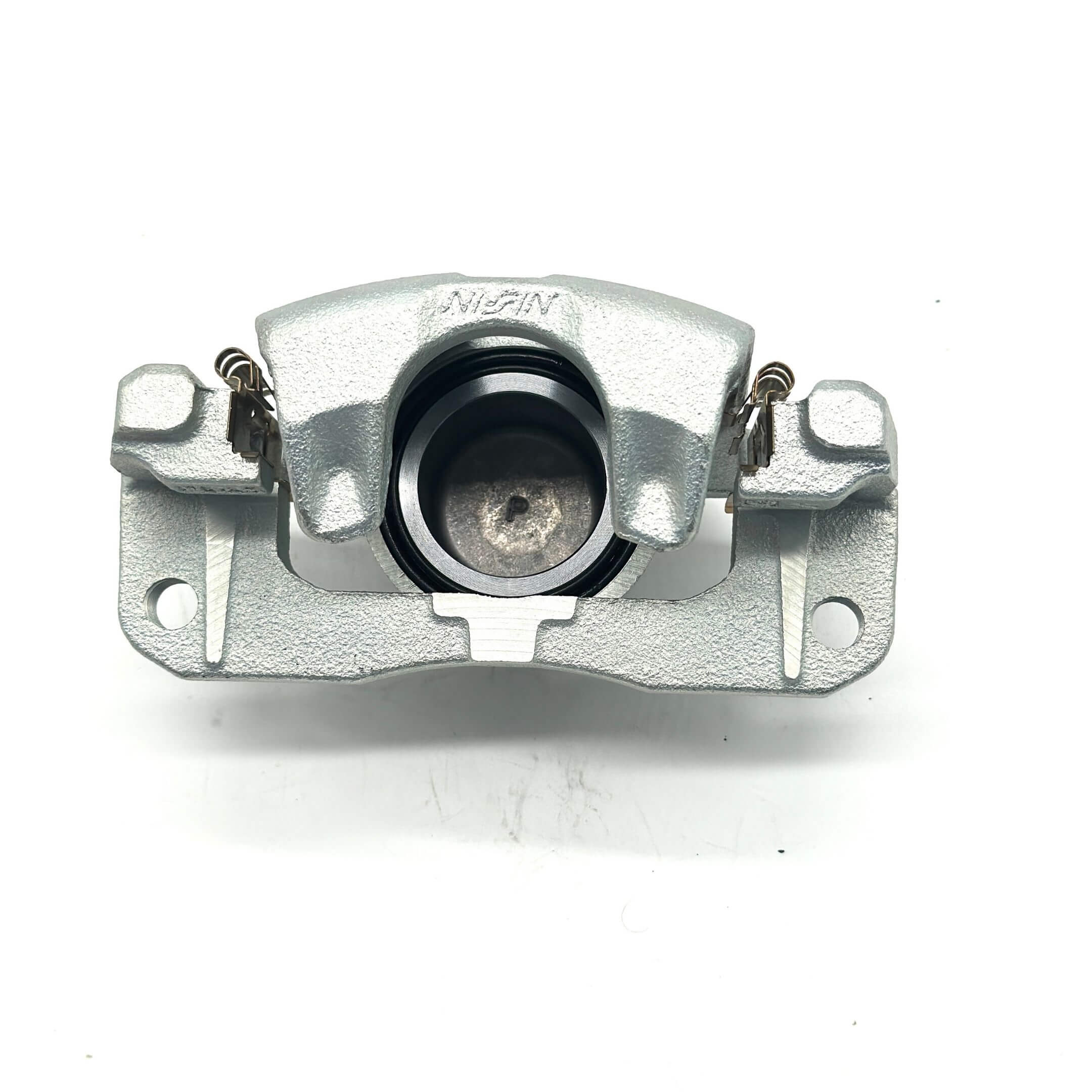 Silver brake caliper for driver side, compatible with Honda Vamos Van HM1, HM2 models from 1999-2018.