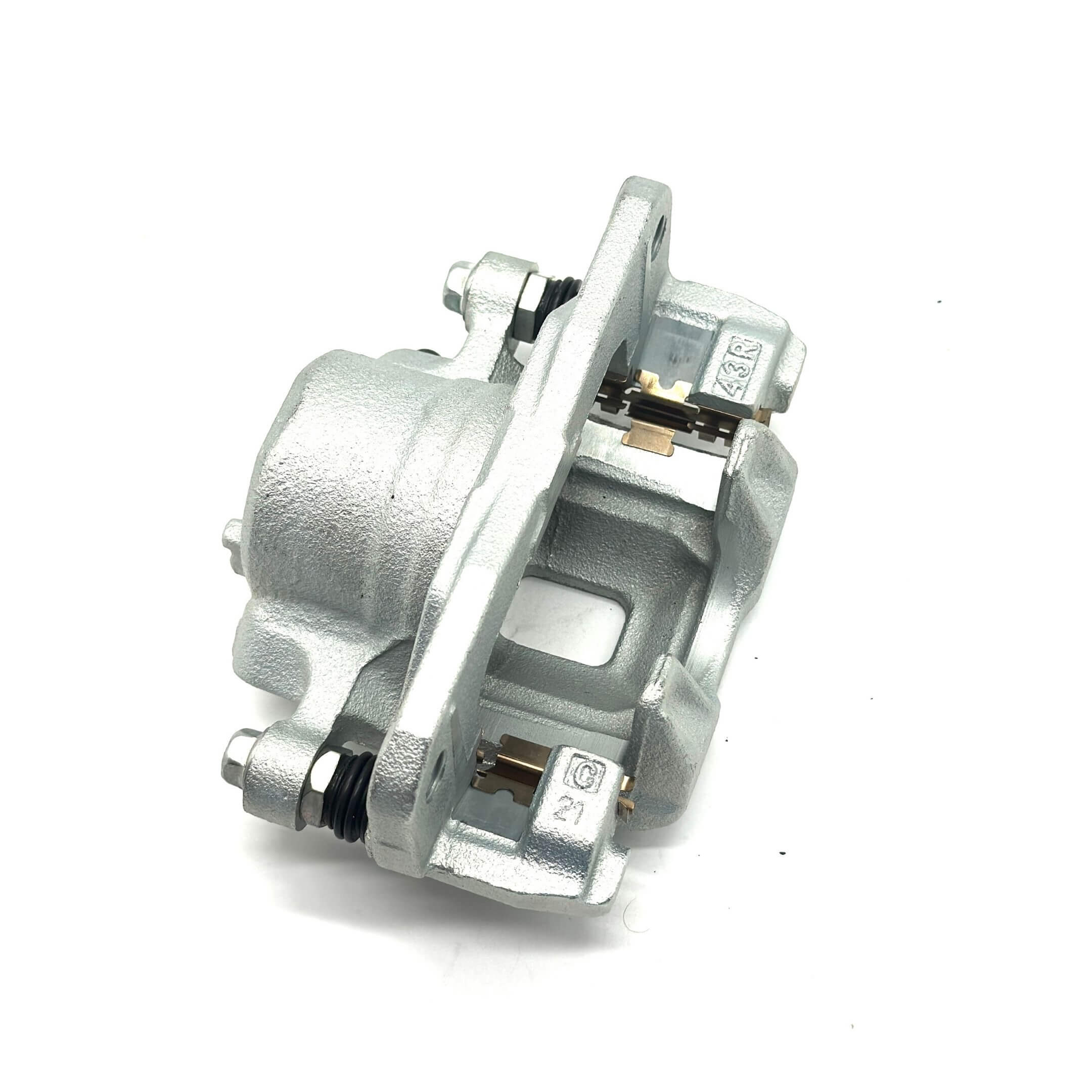 Silver brake caliper for driver side, compatible with Honda Acty Truck HA8, HA9 models from 2009-2022.