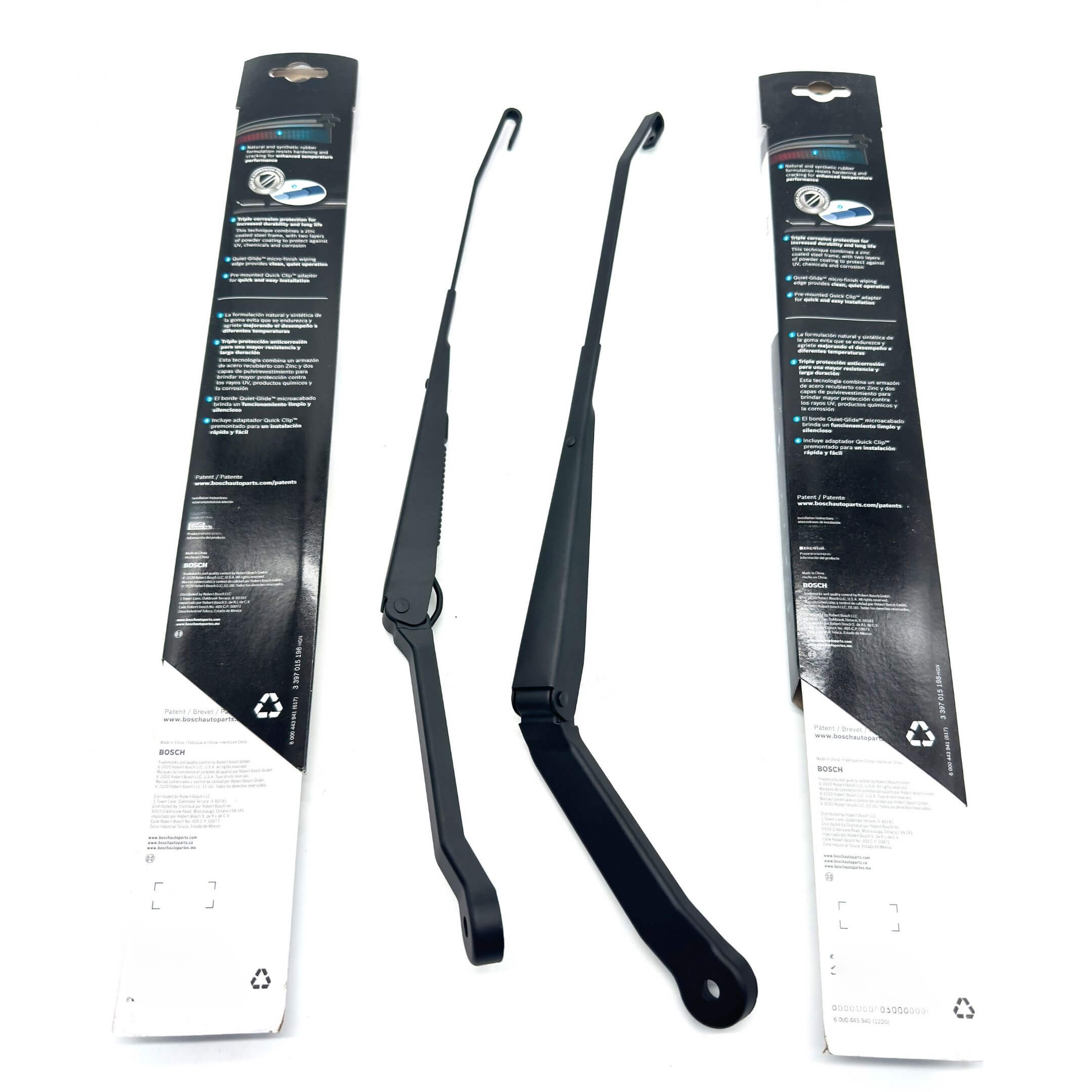 Honda Wiper Arms & Bosch Microedge Windshield Wipers for Honda Acty Truck HA8, HA9 Models (2009-2022), featuring sleek black design and durable construction.