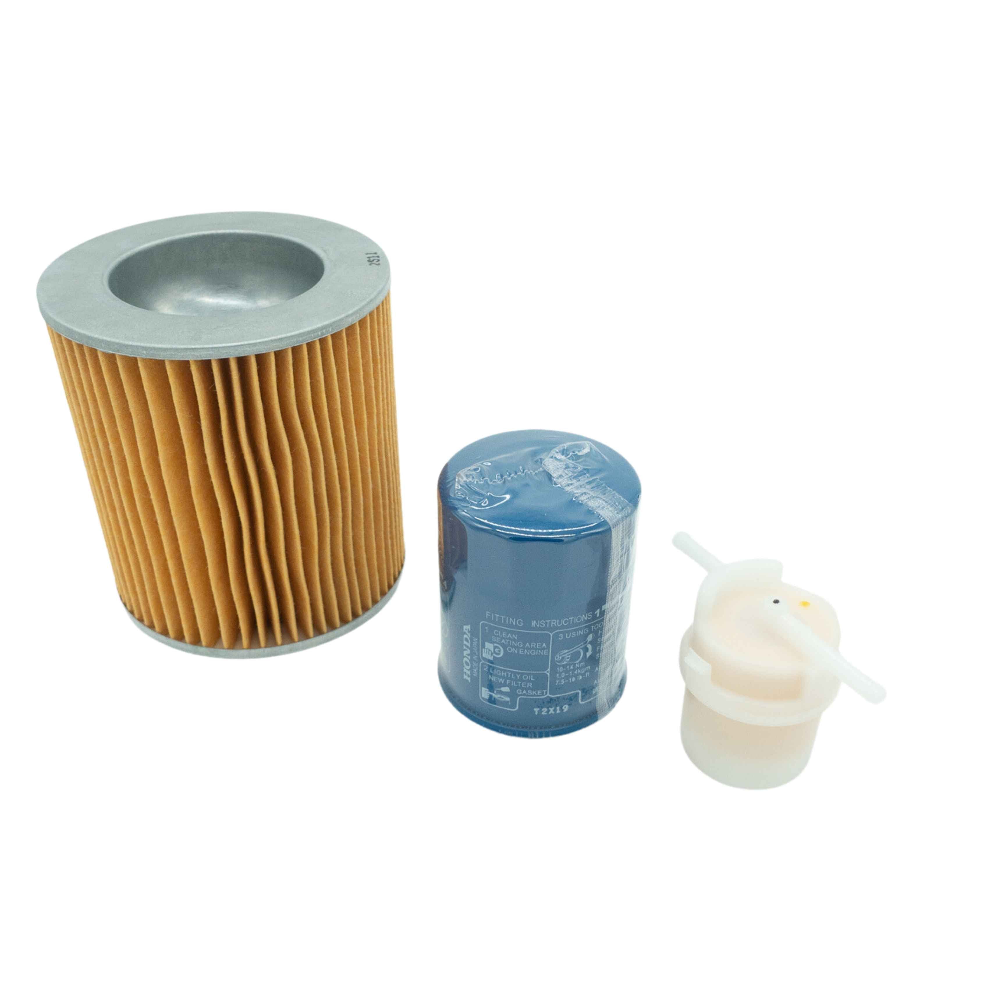 Essential maintenance pack for Honda Acty, providing air and oil filtration and coolant control, specifically designed for models from 1990 to 1998, ensuring engine health and efficiency.