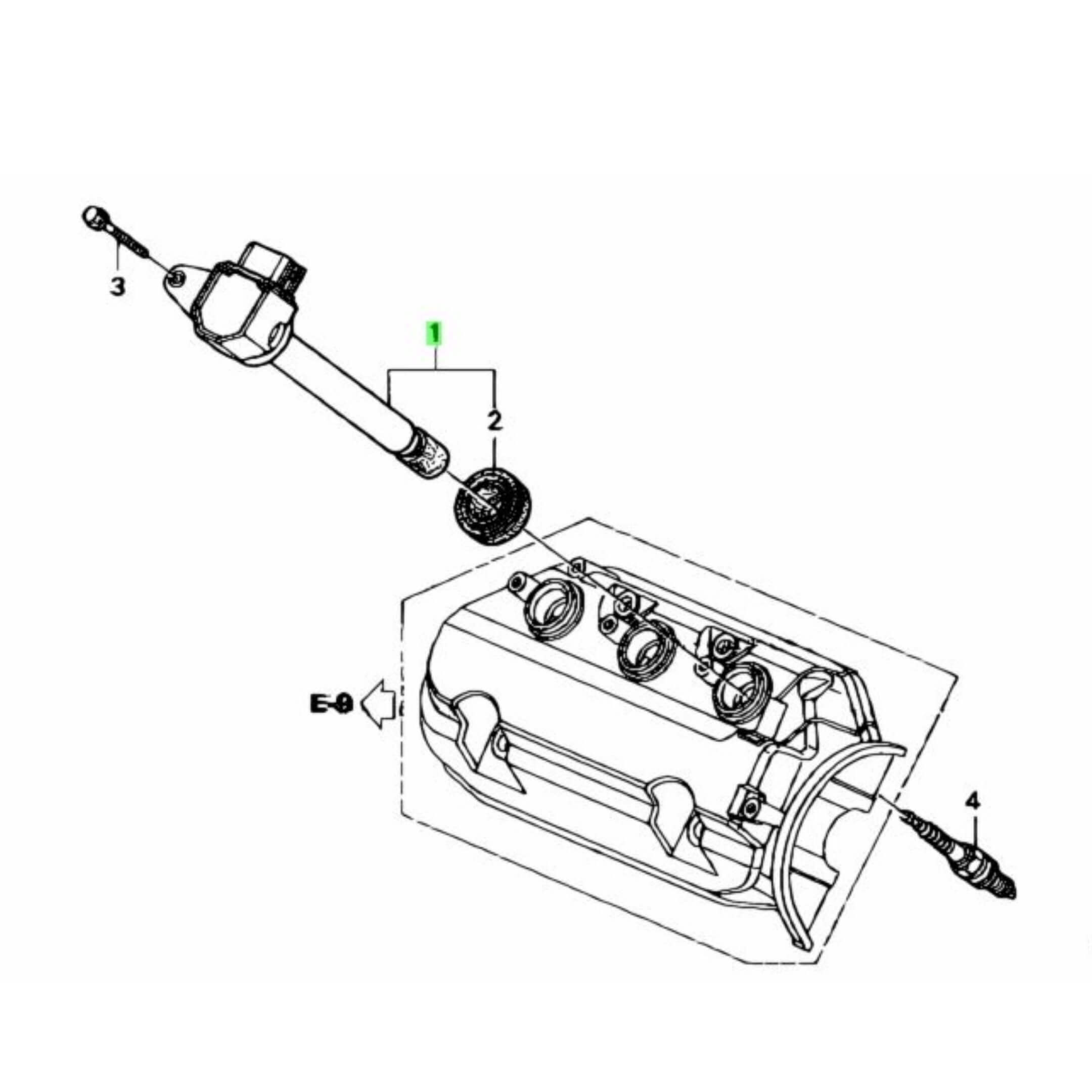 Technical diagram of a Genuine Honda Ignition Coil Set for Honda Acty Truck HA8, HA9 models (2009-2022).