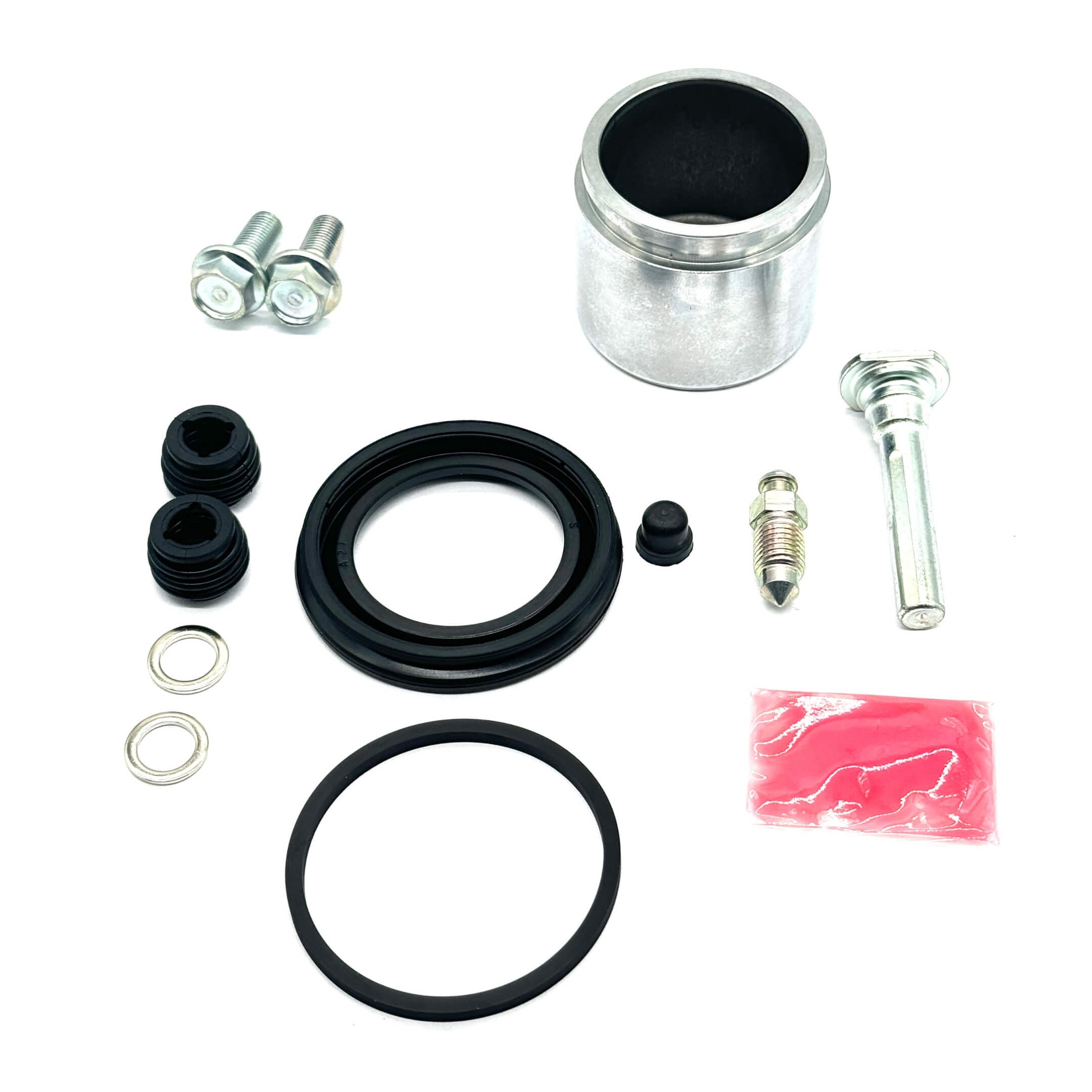 Detailed view of Brake Caliper Full Rebuild Kit components for Honda Acty Vans, including high-quality Miyaco and Tokico parts.