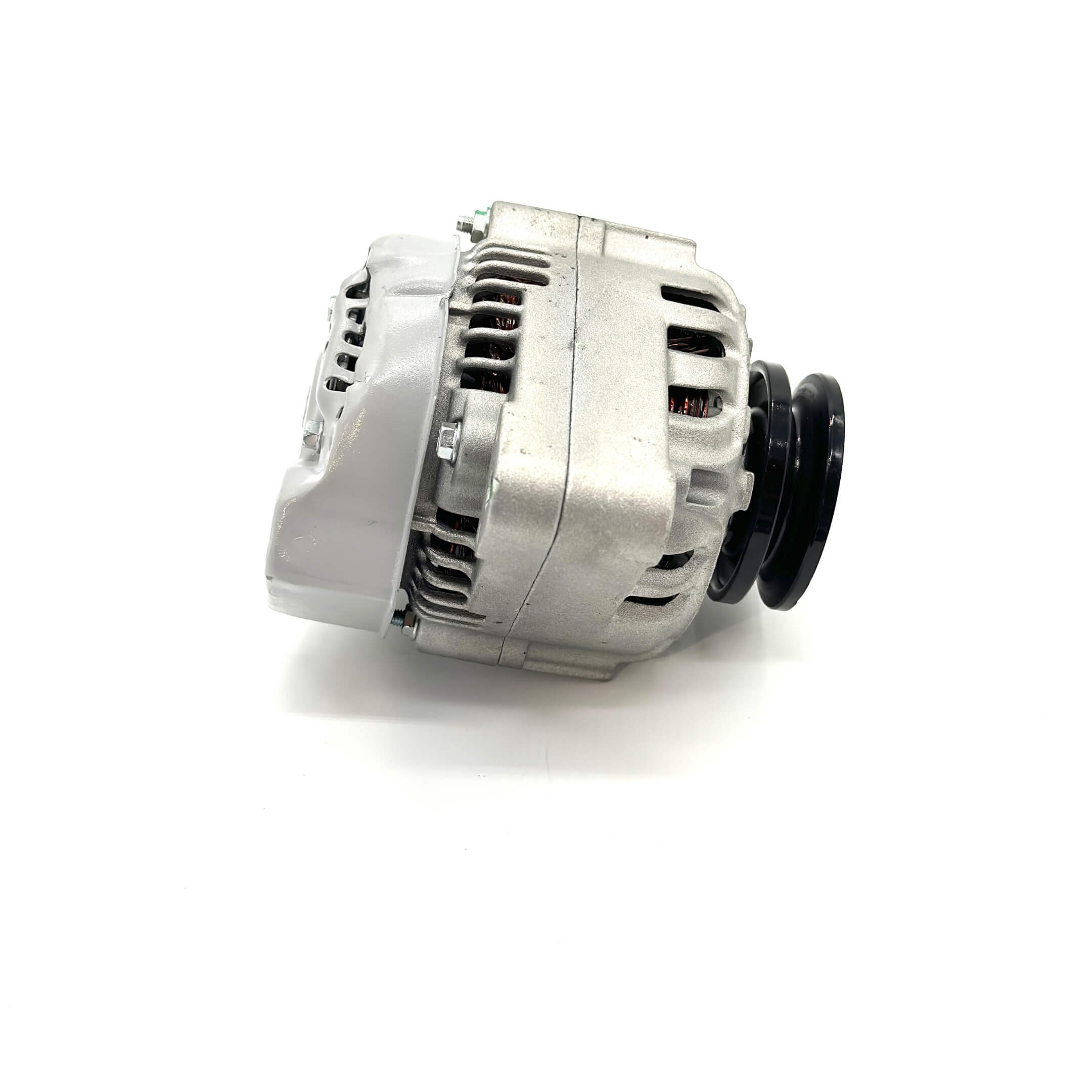 Alternate side view of alternator for Honda Acty Van HH3, HH4 models 1990-1999 showing robust construction and mounting bracket