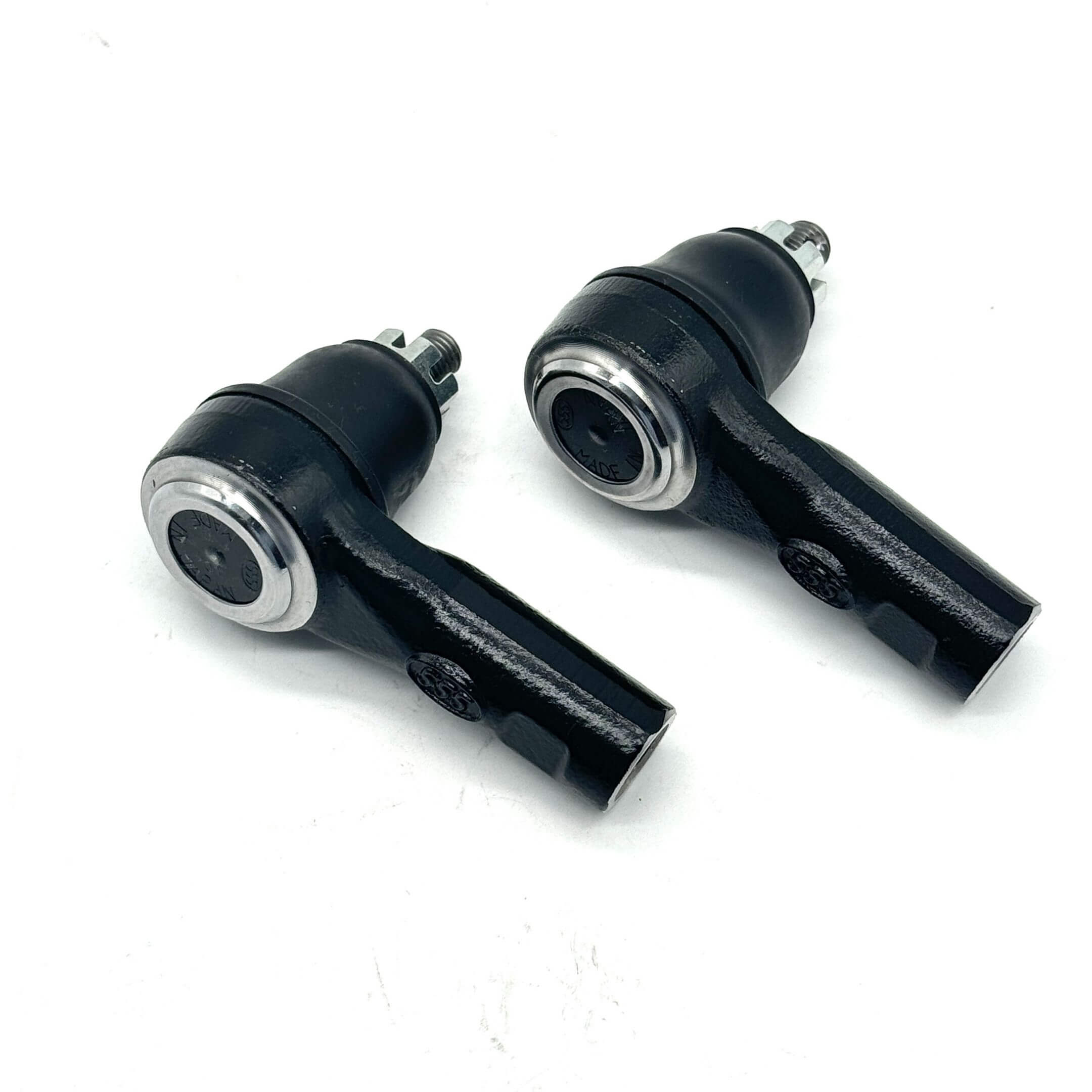 Outer Tie Rod End Set for Honda Acty Truck HA8, HA9 Models (2009-2022), featuring durable black metal construction with silver accents.