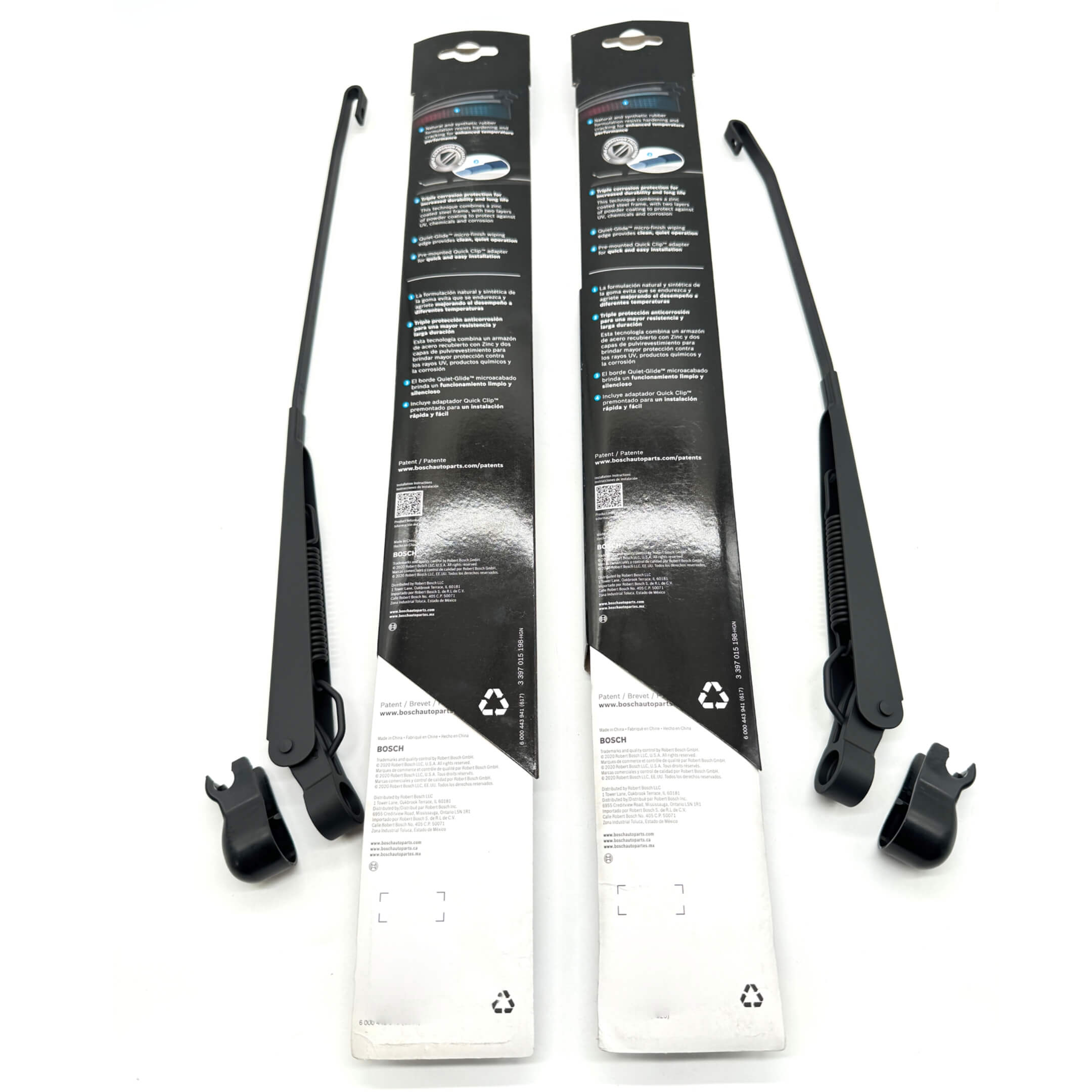 Back view of Honda OEM Wiper Arms and Bosch Microedge Wiper Blades Kit packaging for Honda Acty HH1, HH2, HH3, HH4 models 1988-1999