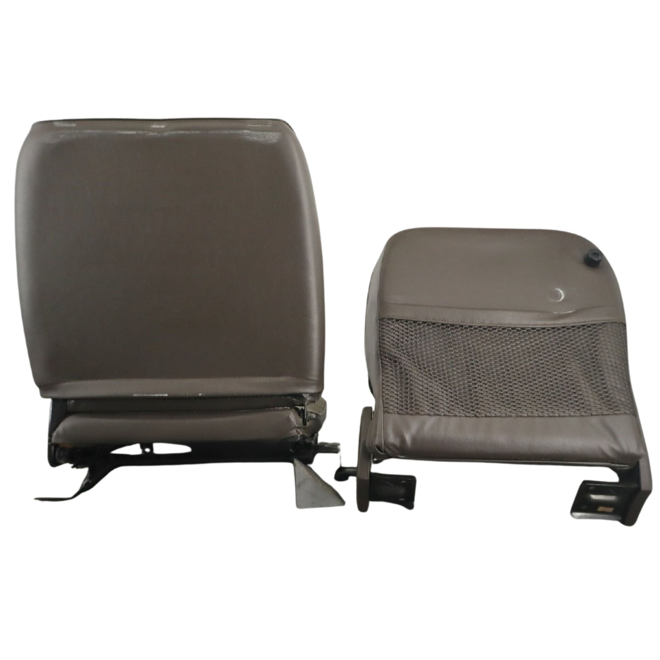 Rear view of used Honda Acty HA3 HA4 seat backs showing OEM upholstery and mesh pocket.