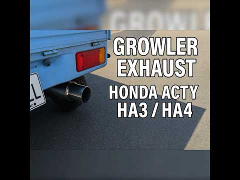 Oiwa Growler stainless steel exhaust sound test on Honda Acty HA3/HA4 showcasing deep refined tone and lightweight design.