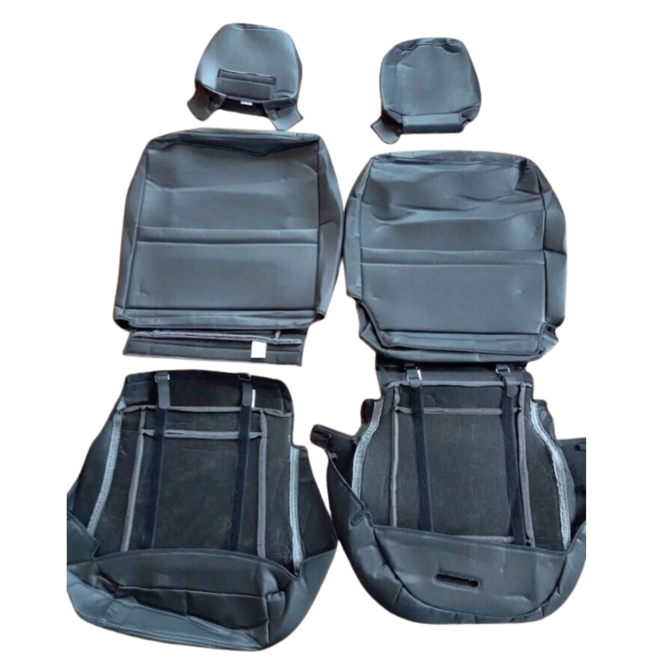 Spiegel PVC Leather Seat Covers - Front Set for Honda Acty HA3, HA4 Models (1990-1999) featuring black durable waterproof material.